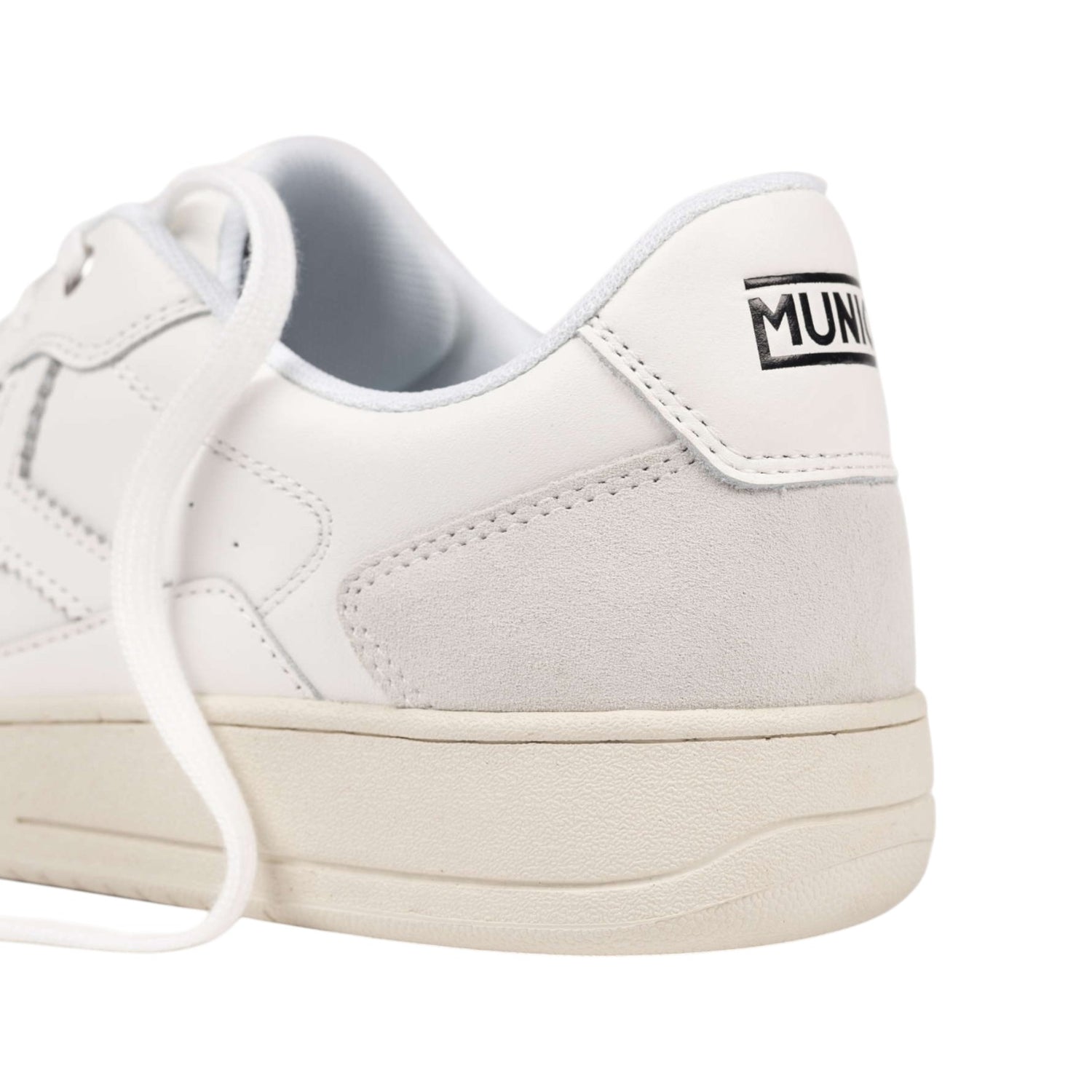 Munich Legit Man Sneakers Uomo in Pelle e Camoscio Bianca con Dettaglio Azzurro