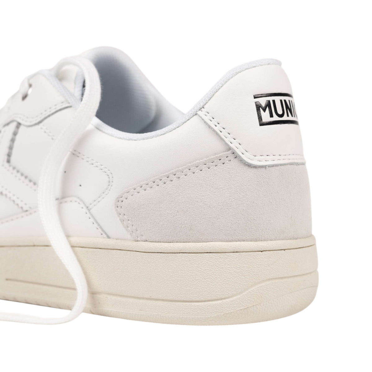 Munich Legit Man Sneakers Uomo in Pelle e Camoscio Bianca con Dettaglio Azzurro