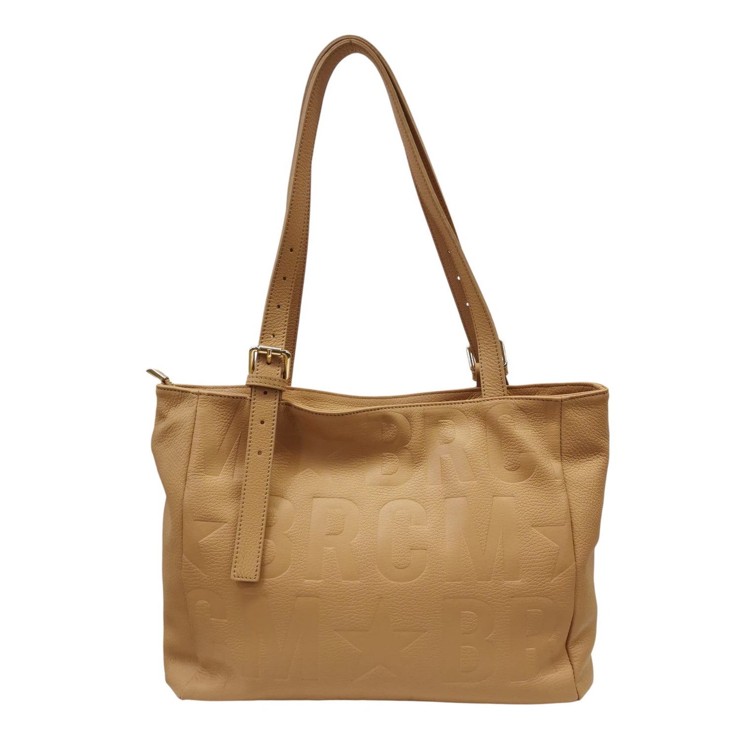 M Brc Borsa a Spalla Donna Linea Macrodoll in Pelle Cammello con Manici Regolabili