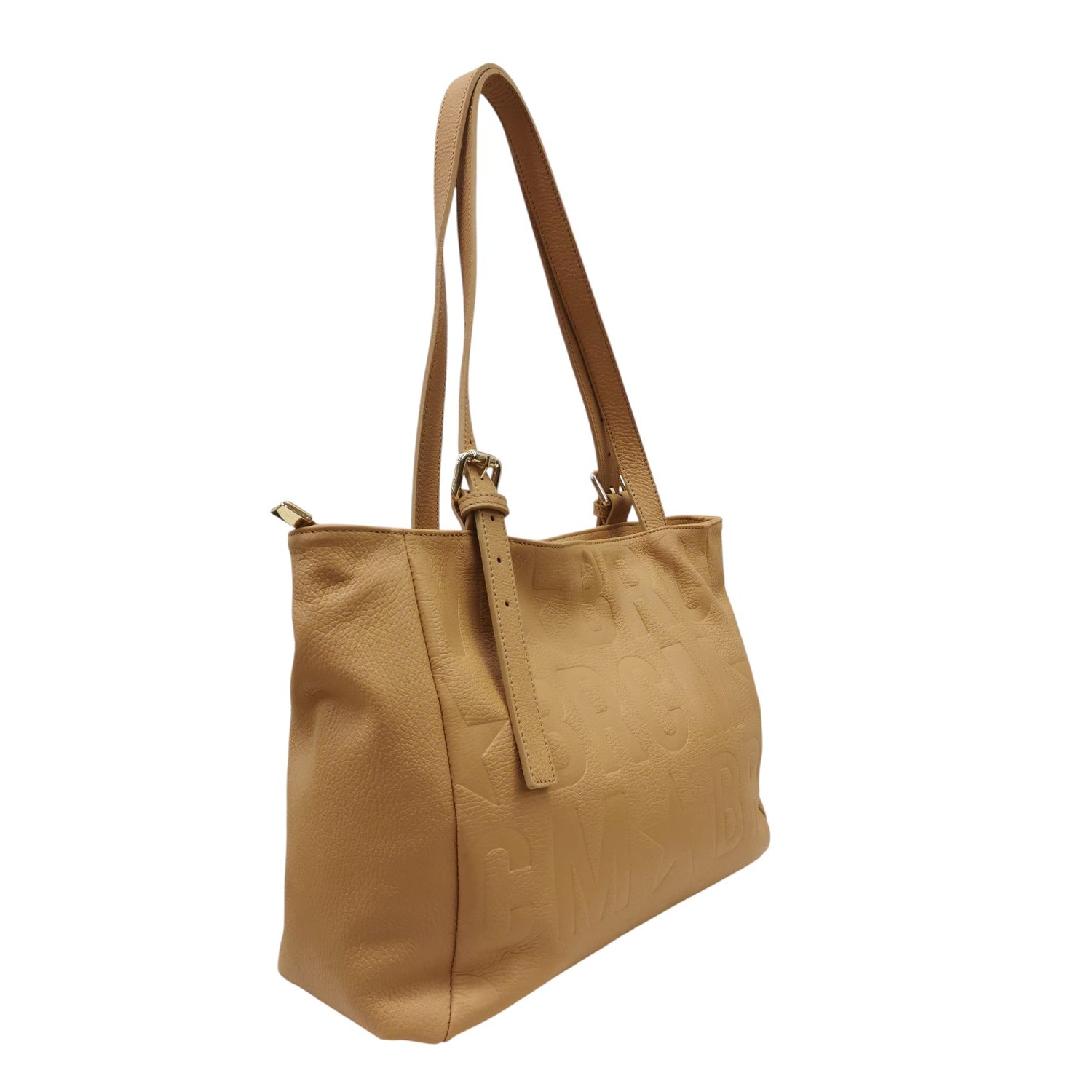 M Brc Borsa a Spalla Donna Linea Macrodoll in Pelle Cammello con Manici Regolabili