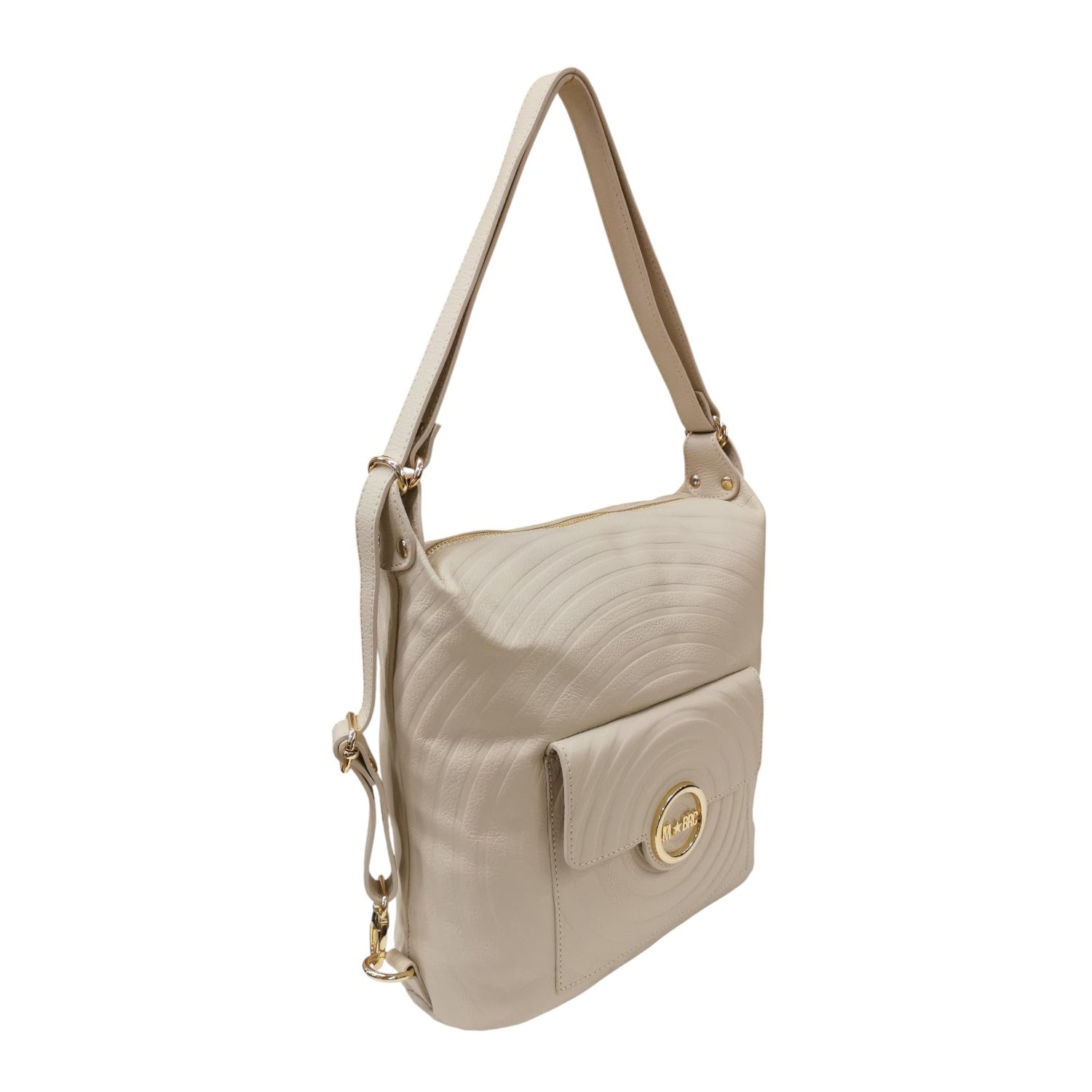M Brc Borsa/Zaino Donna Linea Round in Pelle Avorio