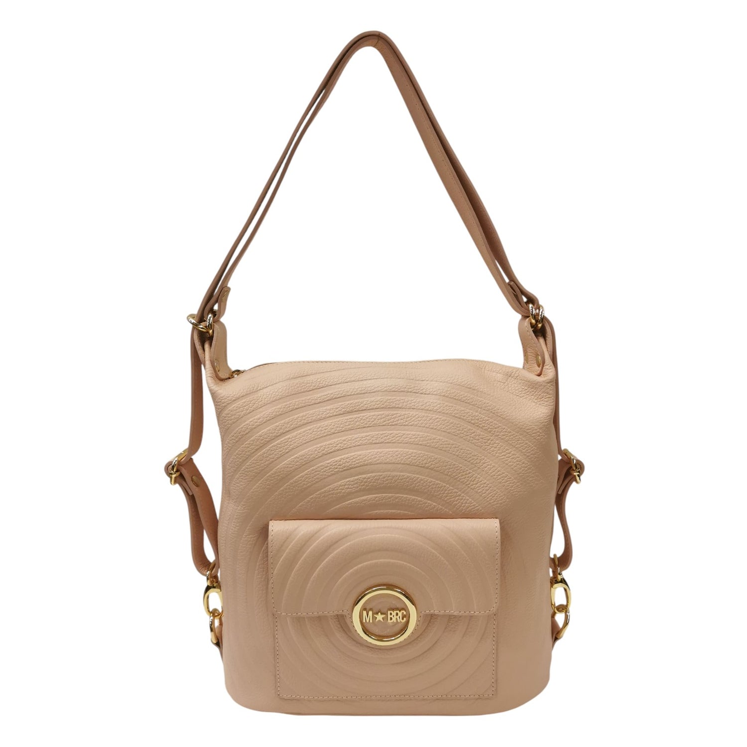 M Brc Borsa/Zaino Donna Linea Round in Pelle Cipria