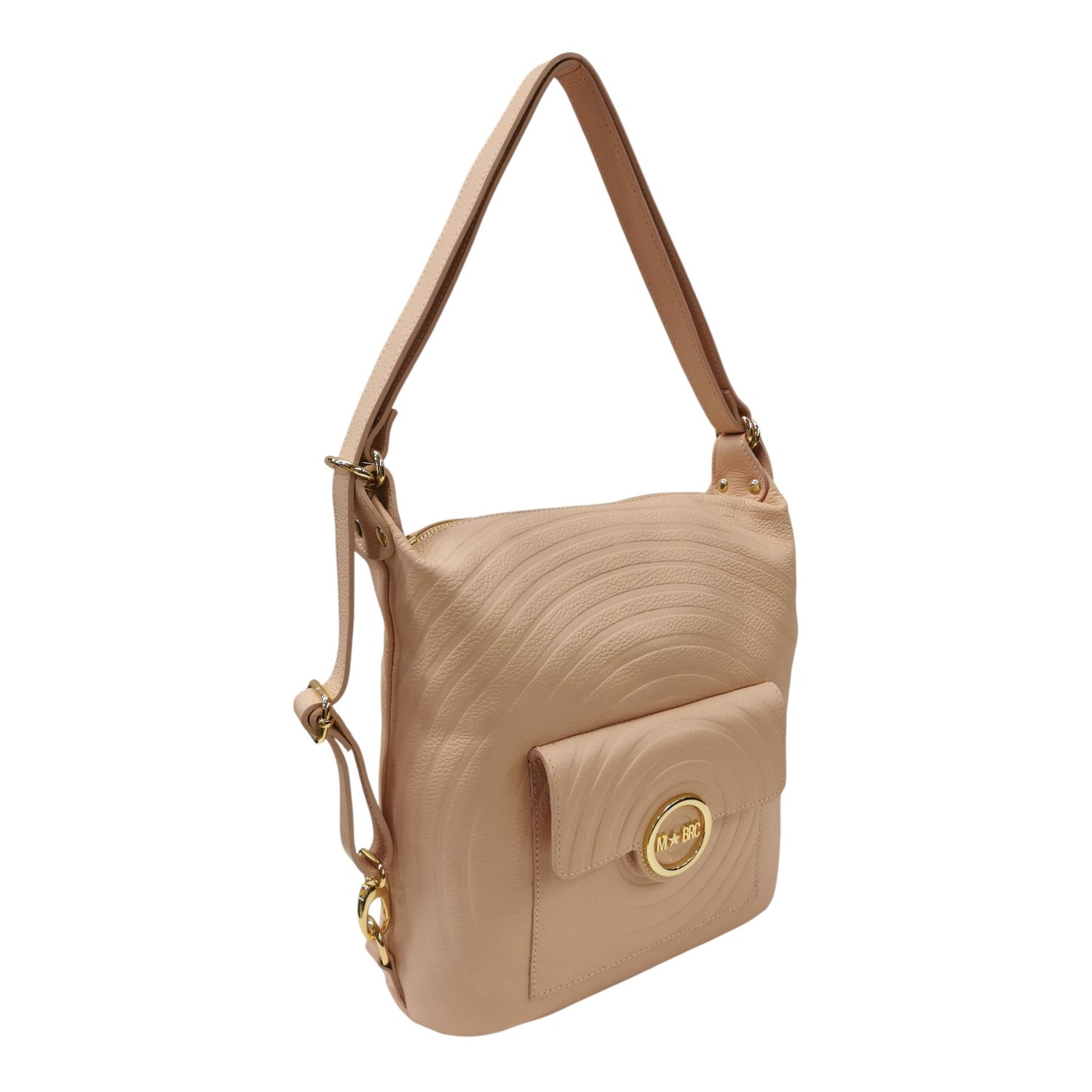 M Brc Borsa/Zaino Donna Linea Round in Pelle Cipria