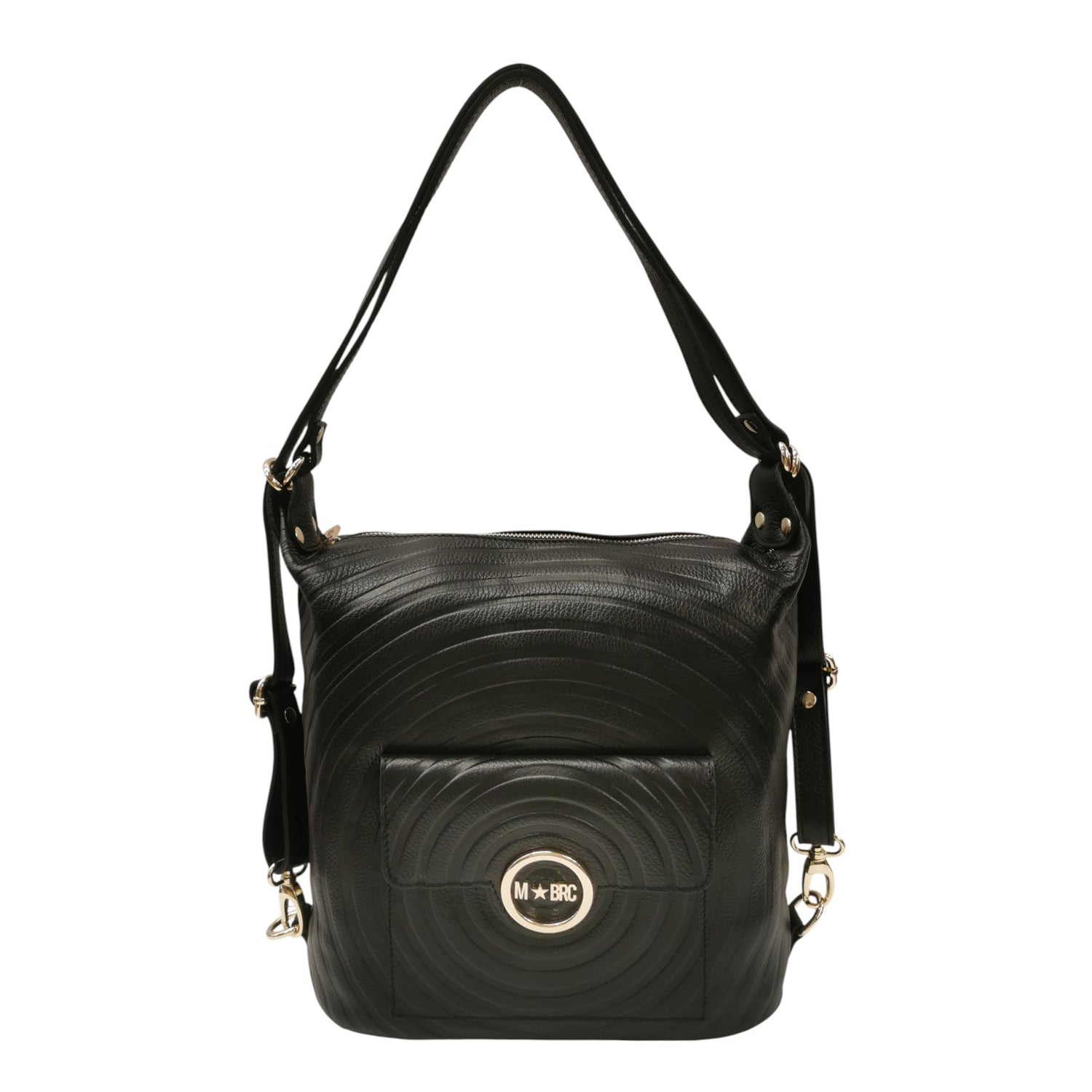 M Brc Borsa/Zaino Donna Linea Round in Pelle Nera