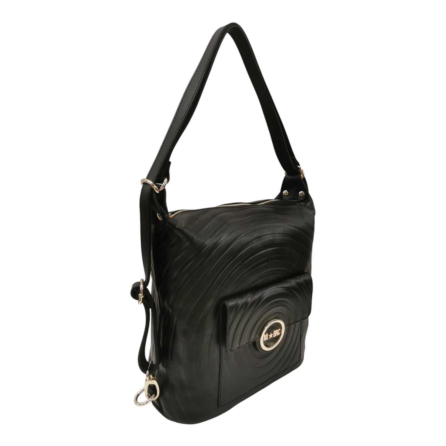 M Brc Borsa/Zaino Donna Linea Round in Pelle Nera