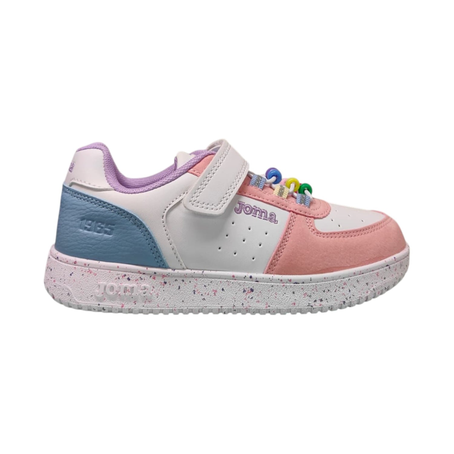 Joma Sneakers Bambina Bianca Rosa con Perline Colorate