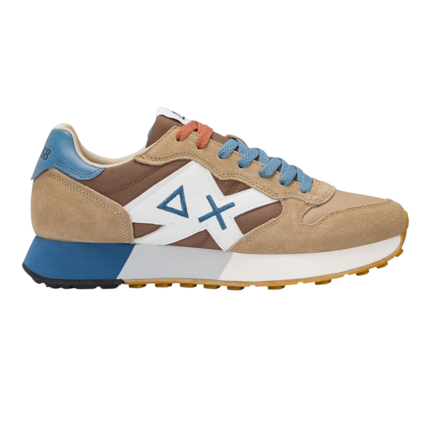 SUN68 Jaki 2.0 Bicolor Sneakers Uomo Beige Azzurro