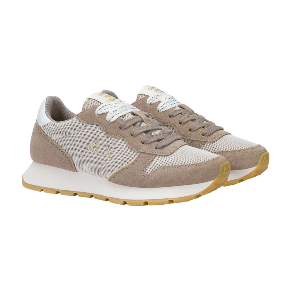 SUN68 Ally Glitter Textile Sneakers Pietra