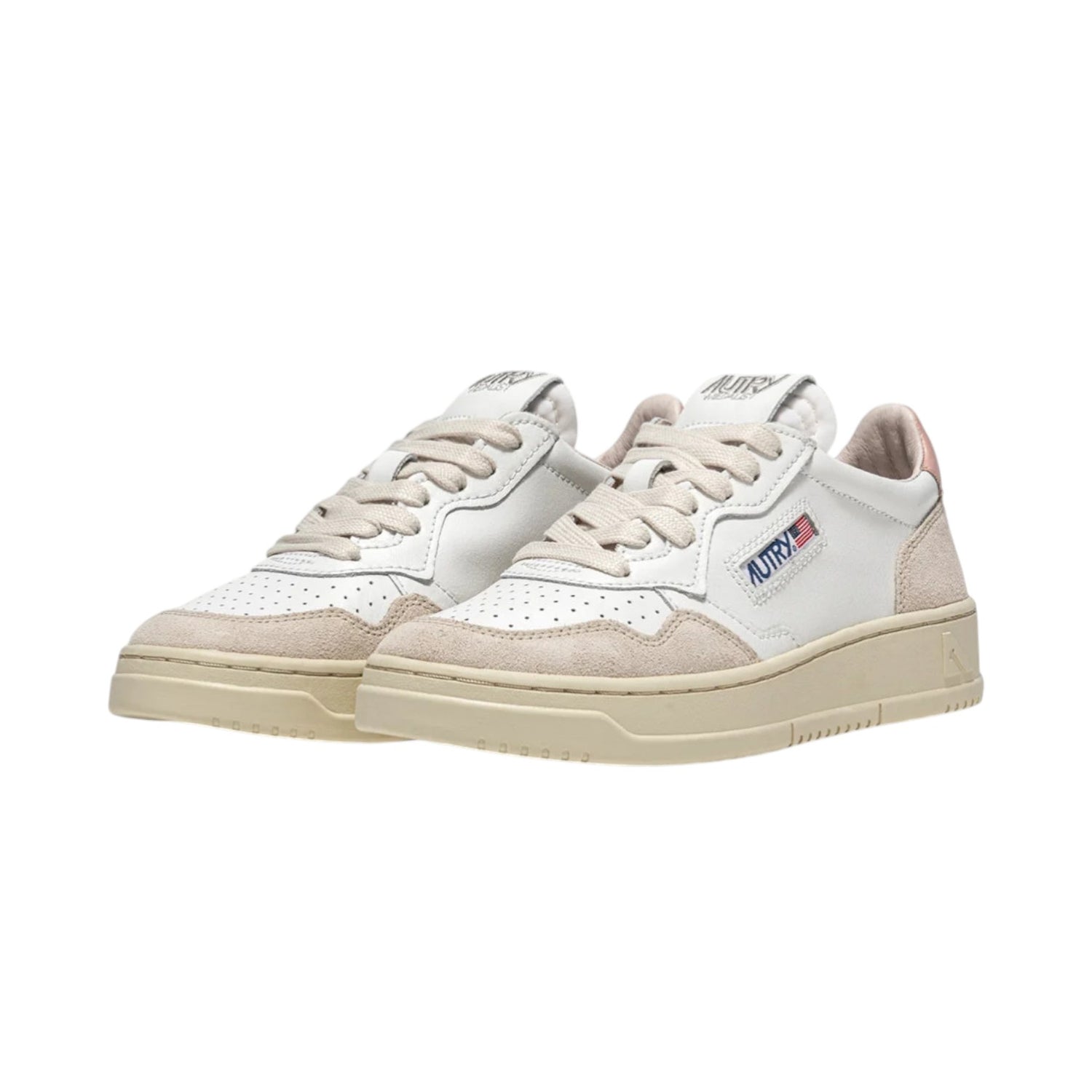Autry Aulw Sneakers Donna in Pelle Bianca Cipria