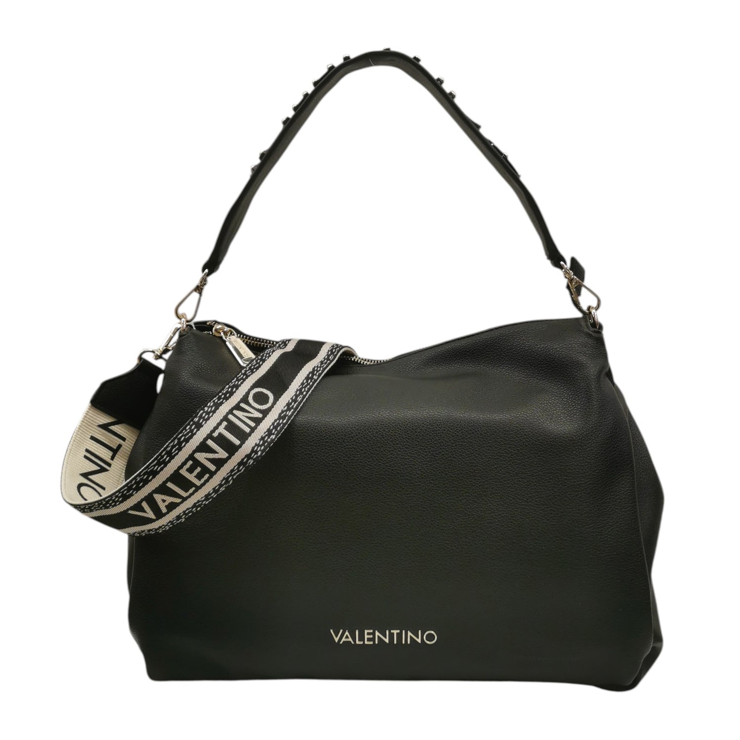 Mario Valentino Borsa a Spalla Donna in Ecopelle Nera con Manico e Tracolla