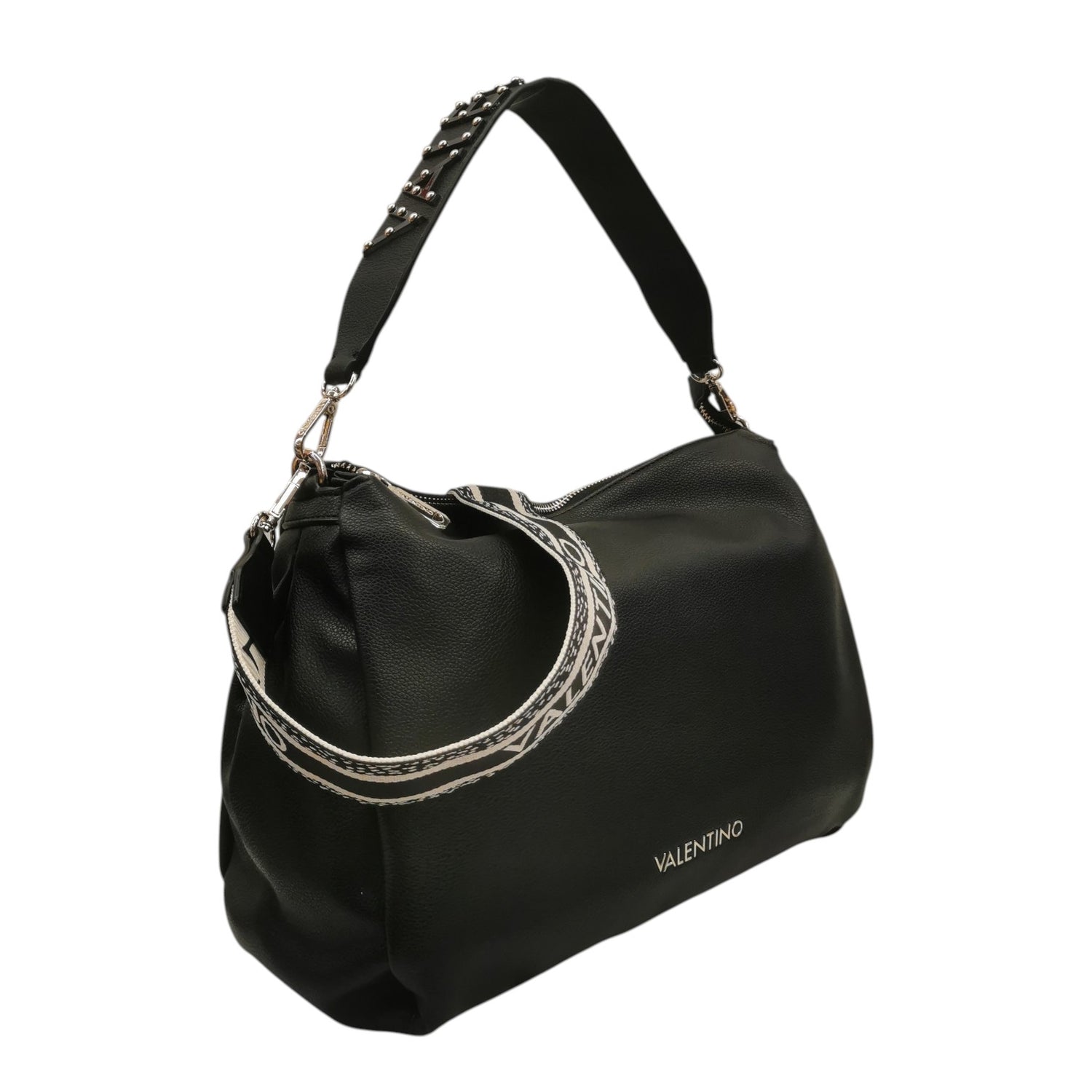 Mario Valentino Borsa a Spalla Donna in Ecopelle Nera con Manico e Tracolla