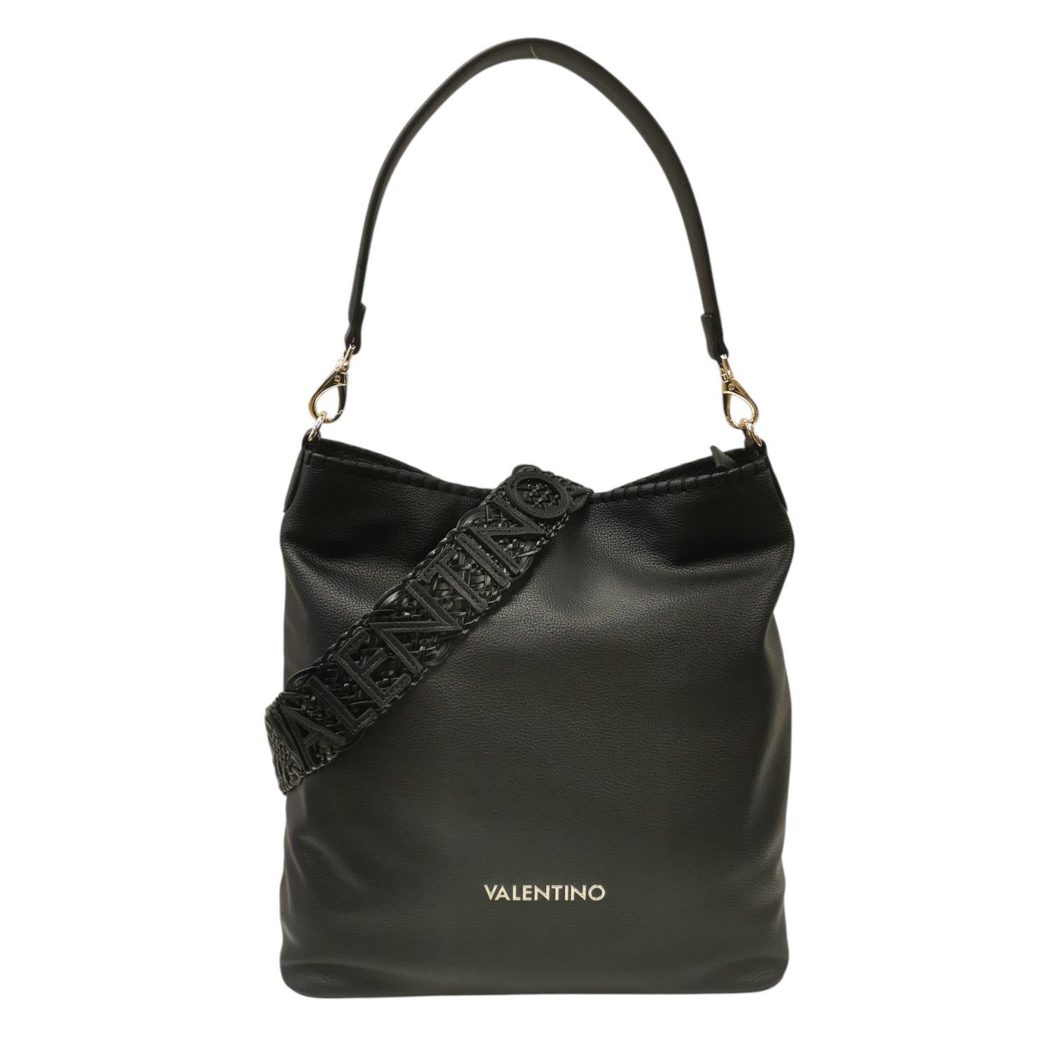 Mario Valentino Borsa a Spalla Aleksandra Donna in Ecopelle Nera con Tracolla