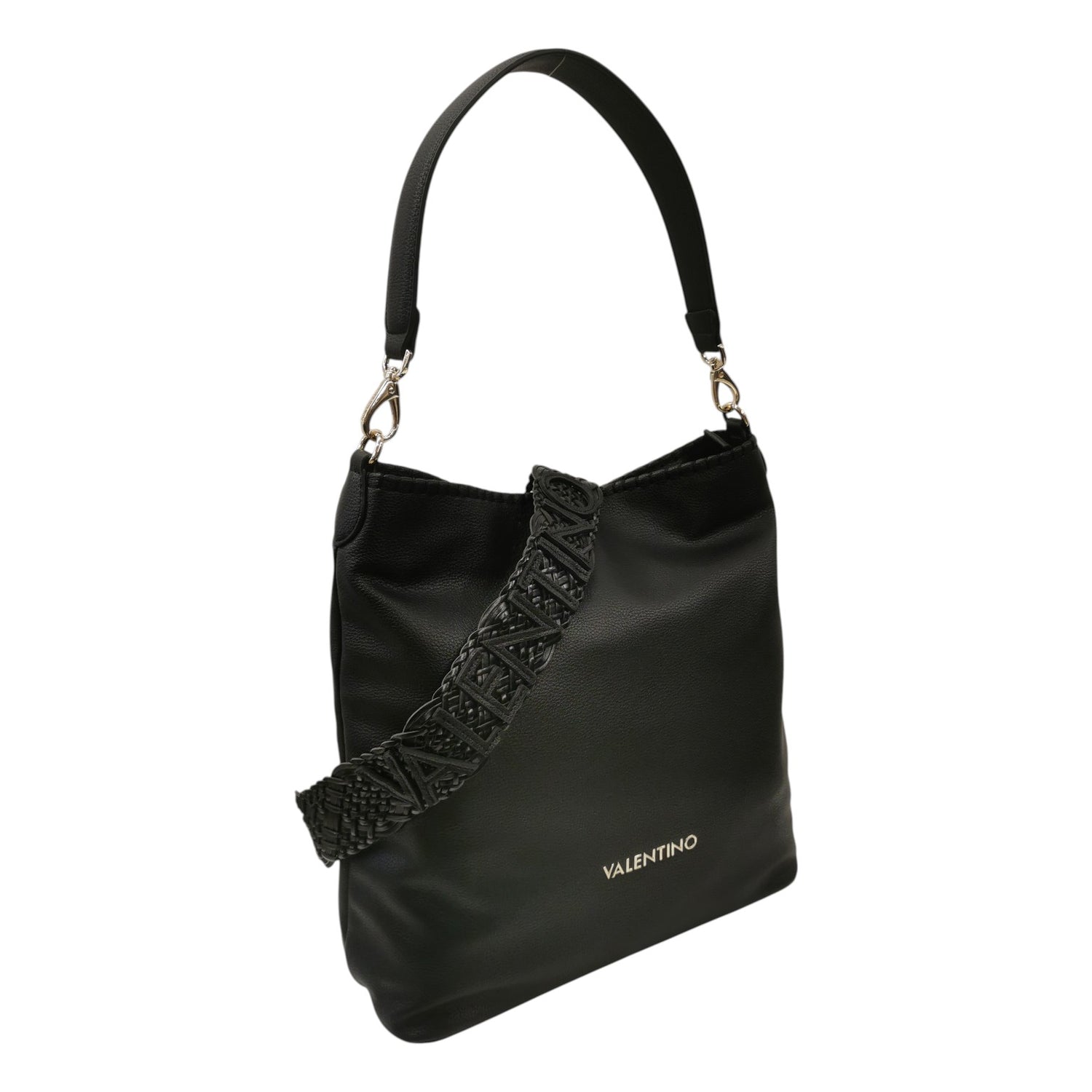 Mario Valentino Borsa a Spalla Aleksandra Donna in Ecopelle Nera con Tracolla