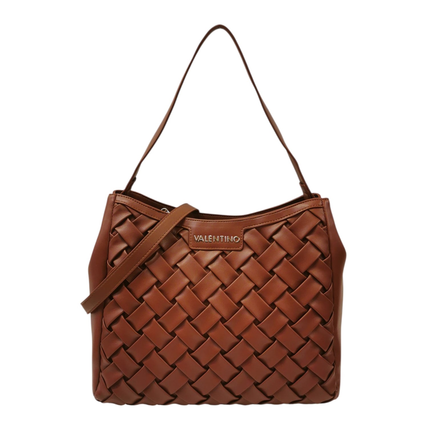 Mario Valentino Borsa a Spalla Donna in Ecopelle Cuoio con Intreccio