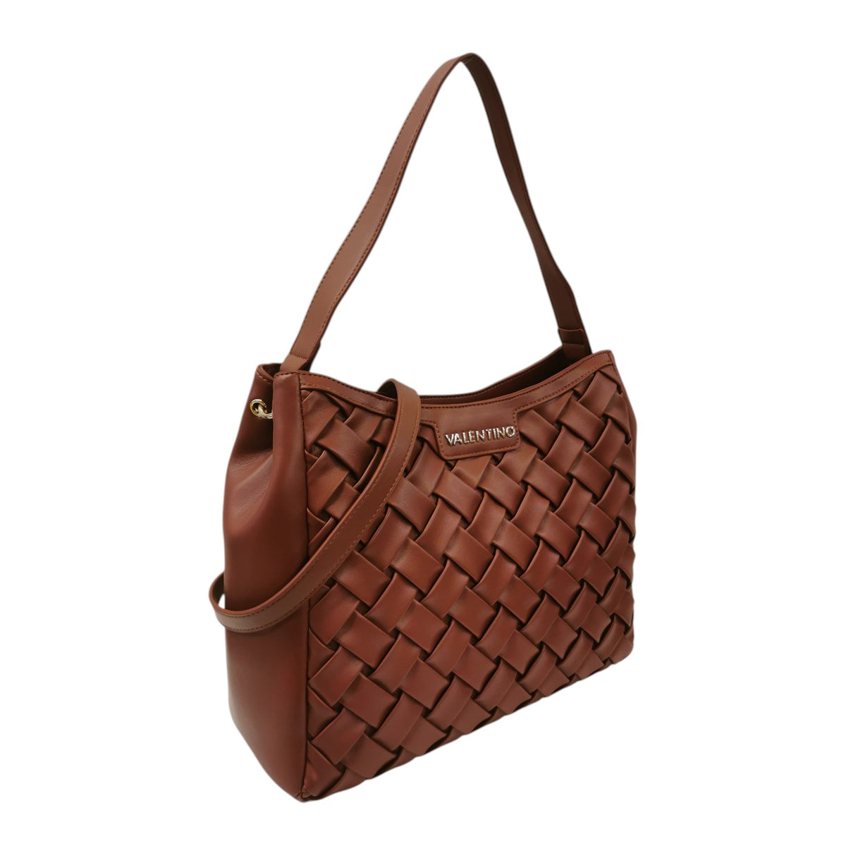 Mario Valentino Borsa a Spalla Donna in Ecopelle Cuoio con Intreccio