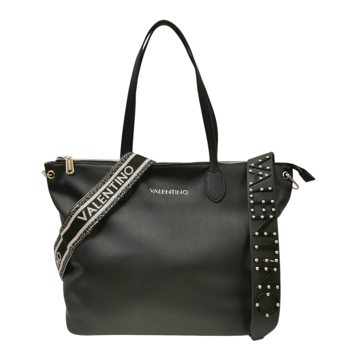 Mario Valentino Borsa a Spalla Donna Nera con Doppia Tracolla