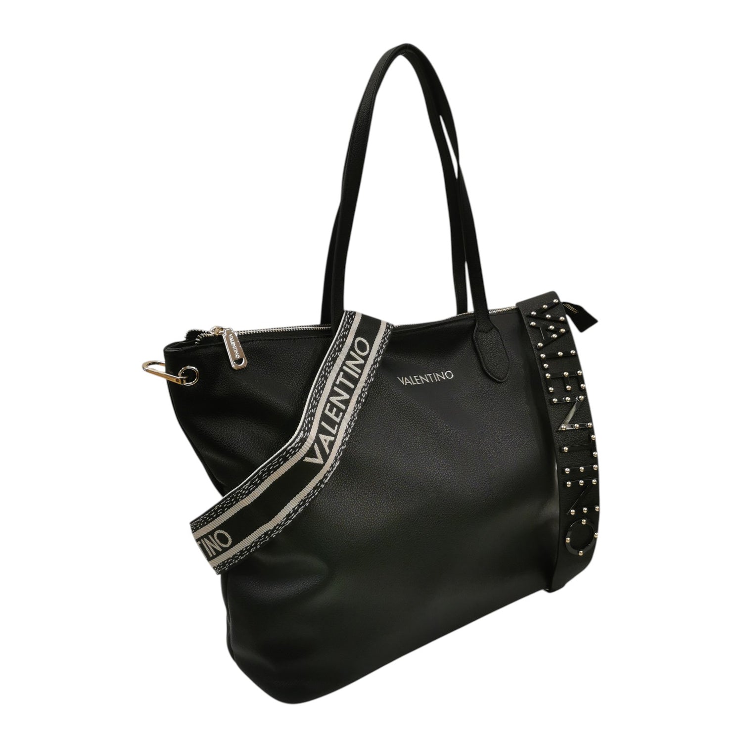 Mario Valentino Borsa a Spalla Donna Nera con Doppia Tracolla