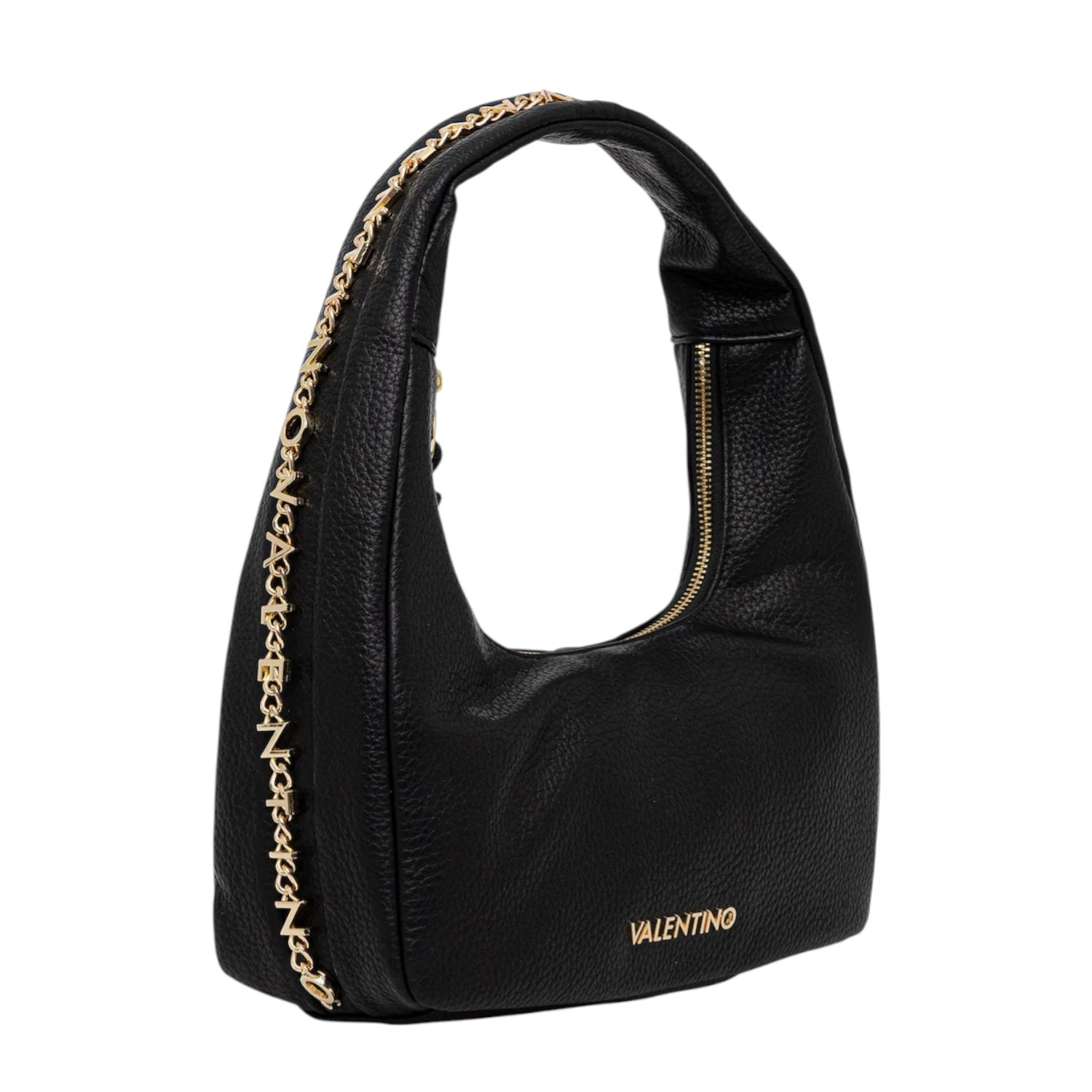 Mario Valentino Mezzaluna Donna in Ecopelle Nera con Dettaglio Oro