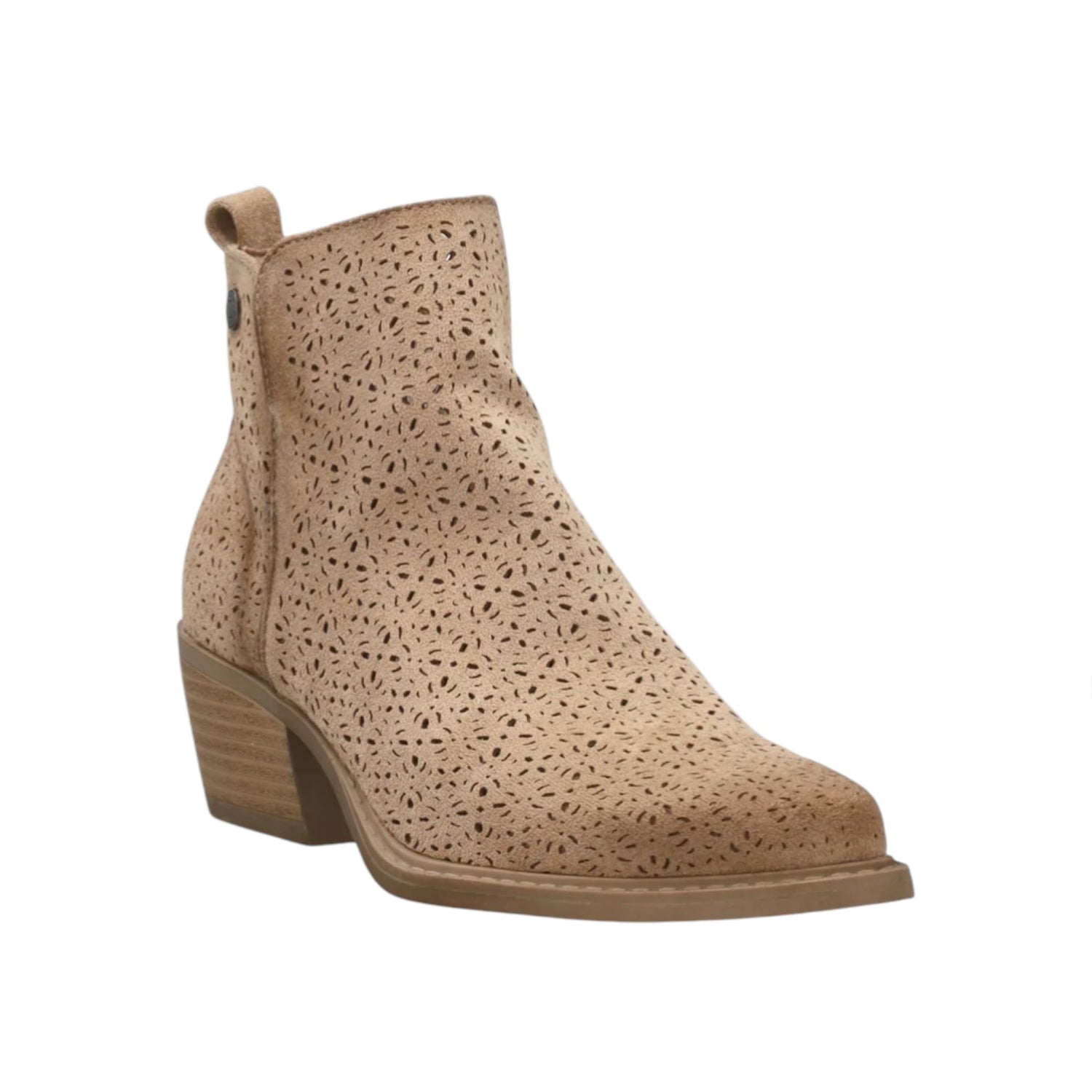 Refresh Camperos Donna in Camoscio Traforato Beige con Tacco Alto 55mm