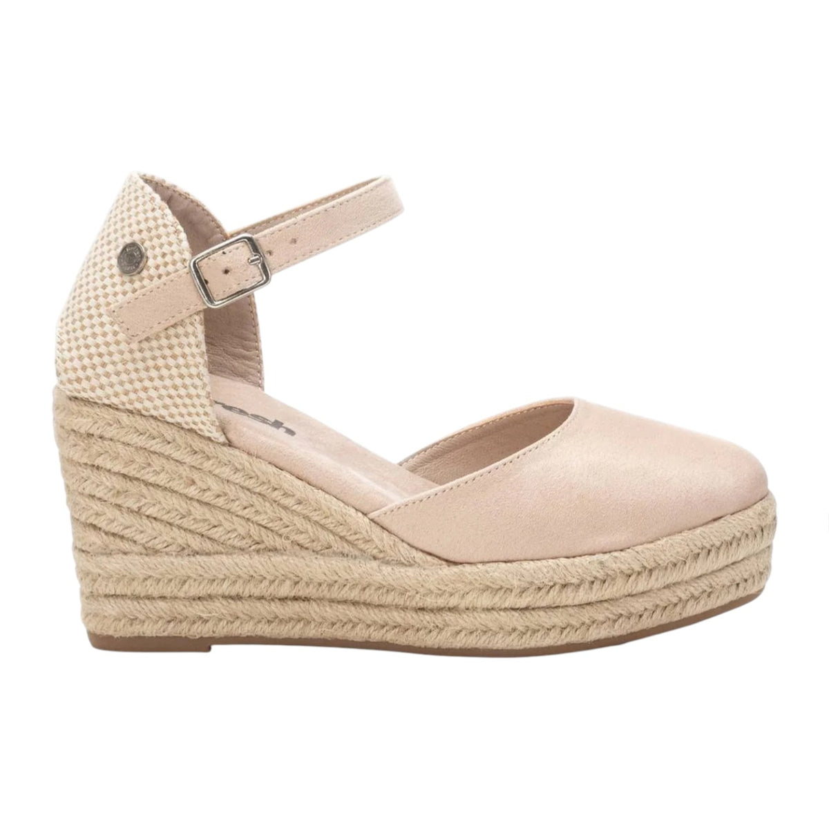 Refresh Espadrillas Donna in Camoscio Beige con Zeppa Alta 80mm