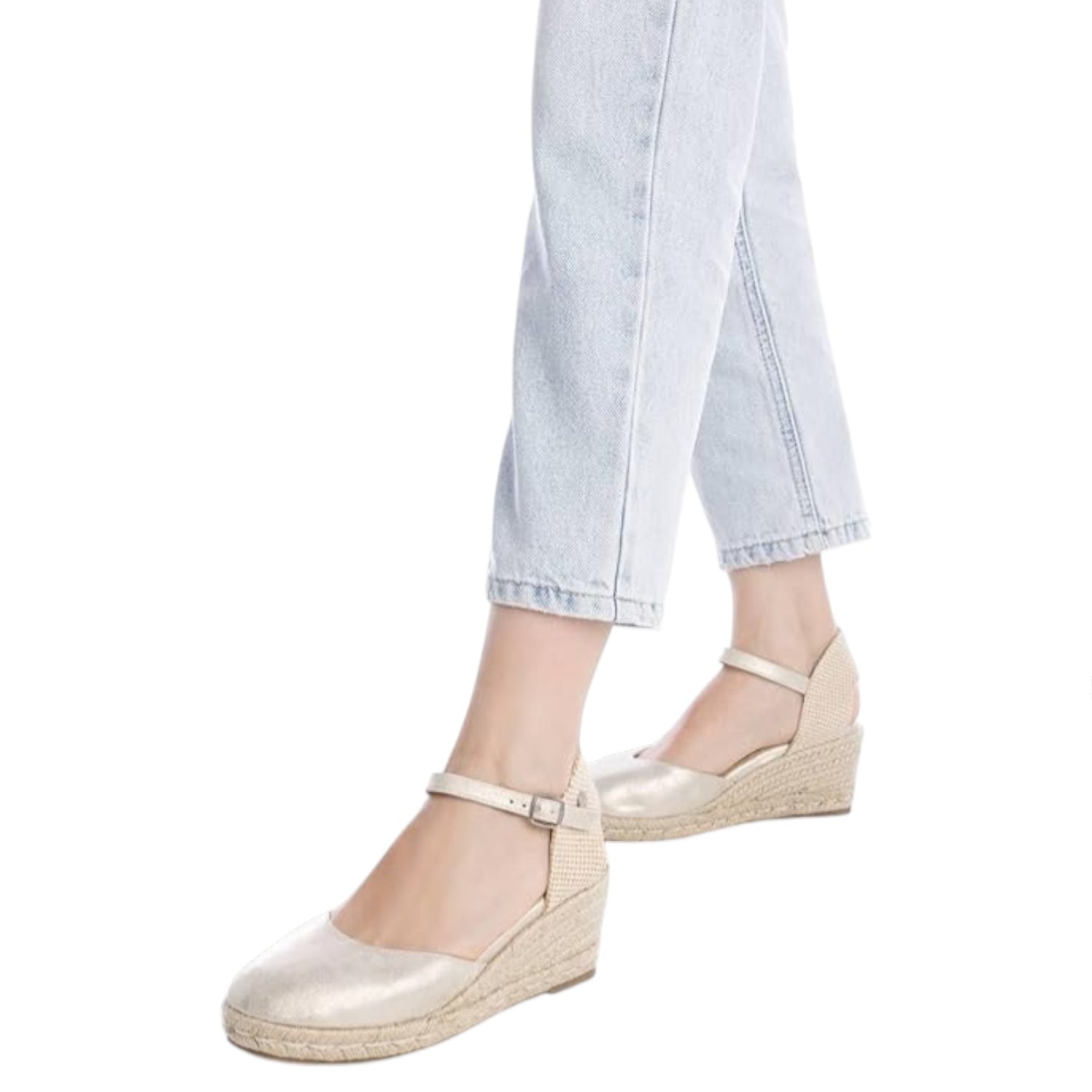 Refresh Espadrillas Donna Oro con Zeppa Alta 65mm