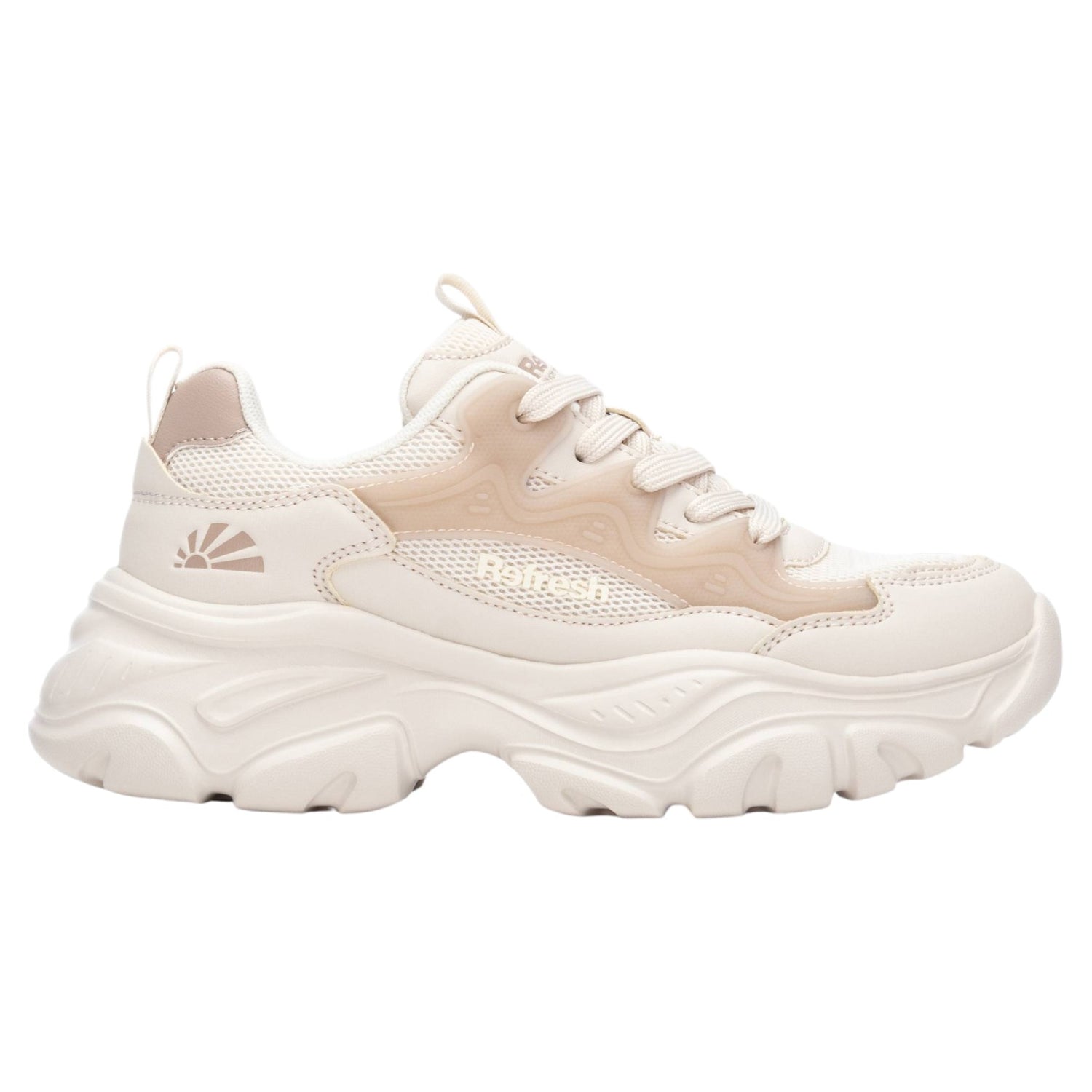 Refresh Sneakers Donna in Ecopelle e Tessuto Beige