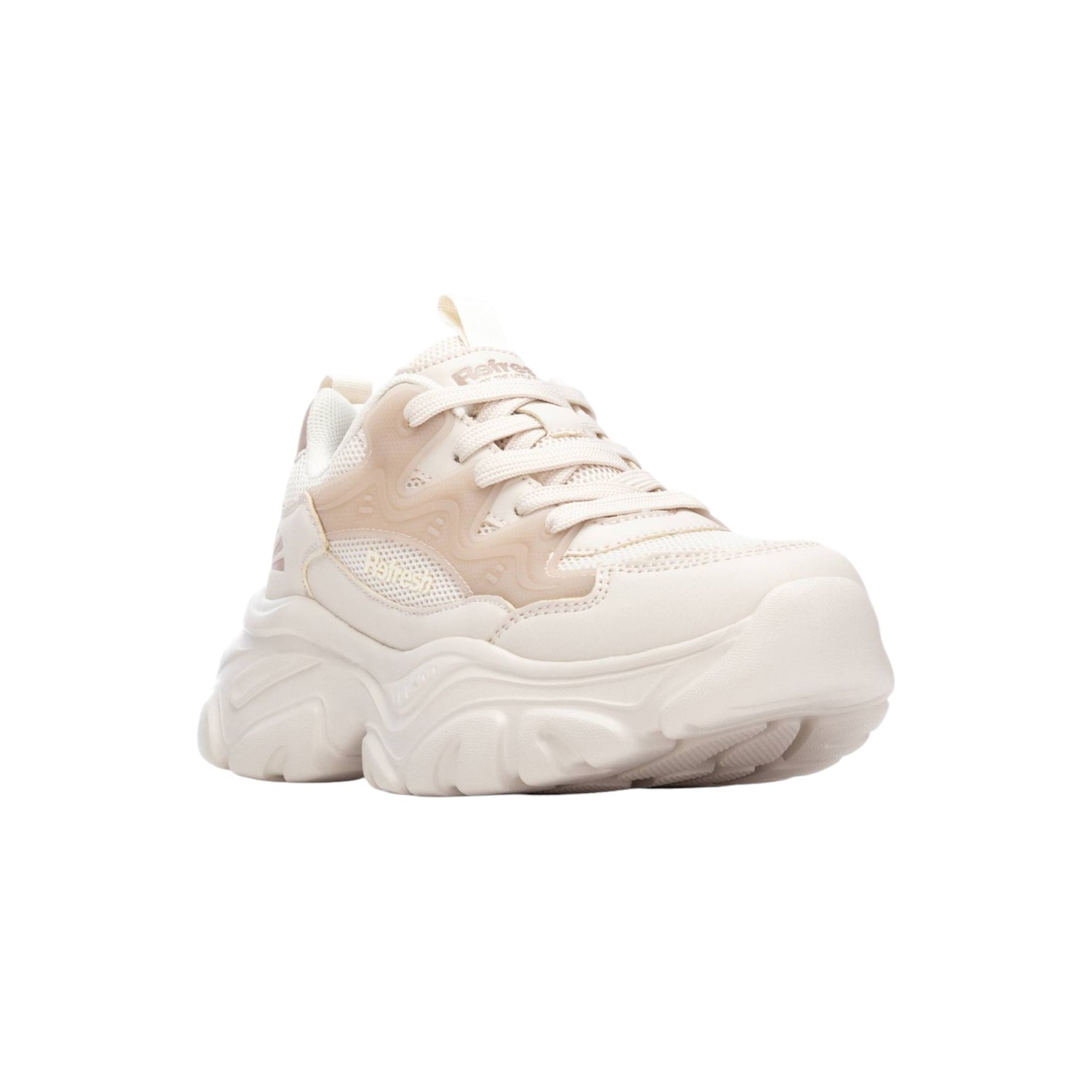 Refresh Sneakers Donna in Ecopelle e Tessuto Beige