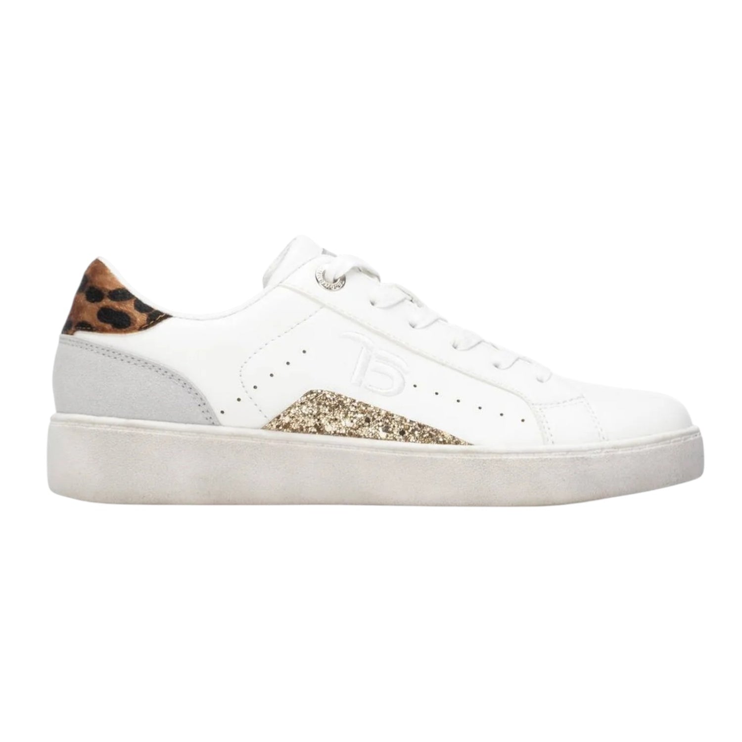 Teddy Smith Sneakers Donna in Ecopelle Bianca con Strass Oro