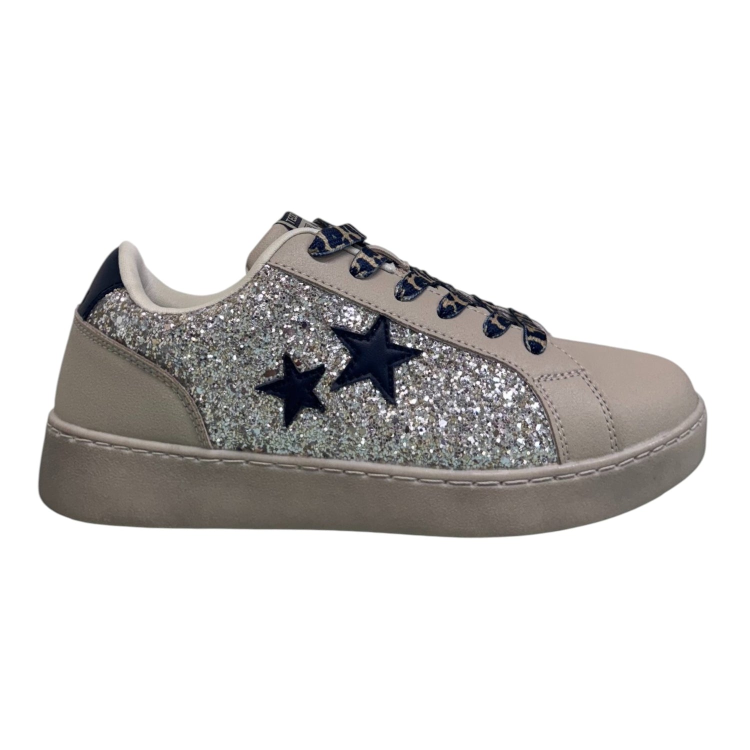 Teddy Smith Sneakers Donna Beige Oro con Strass