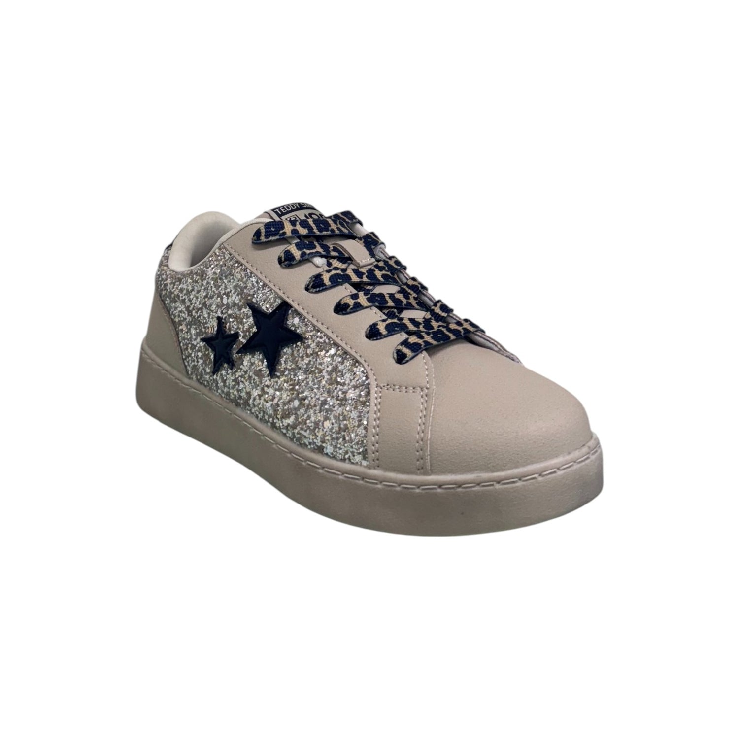 Teddy Smith Sneakers Donna Beige Oro con Strass