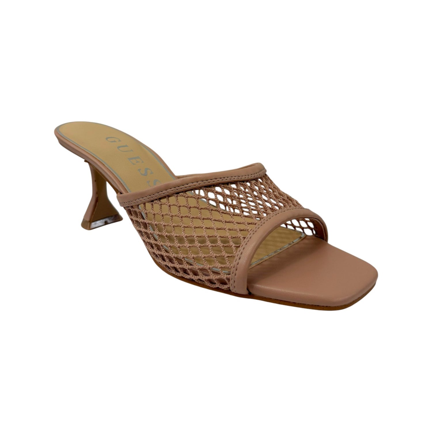 Guess Scalzato Donna Marrone con Rete e Tacco a Rocchetto Alto 70mm