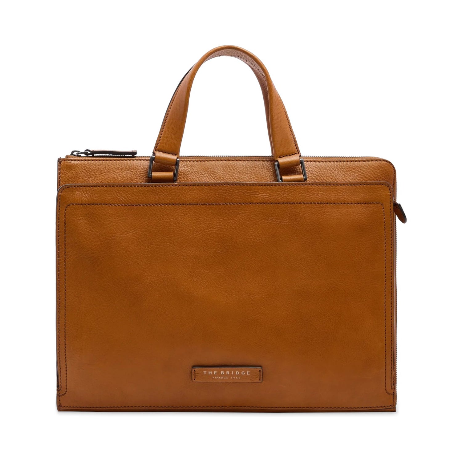 The Bridge Cartella Uomo Linea Leone in Pelle Cognac