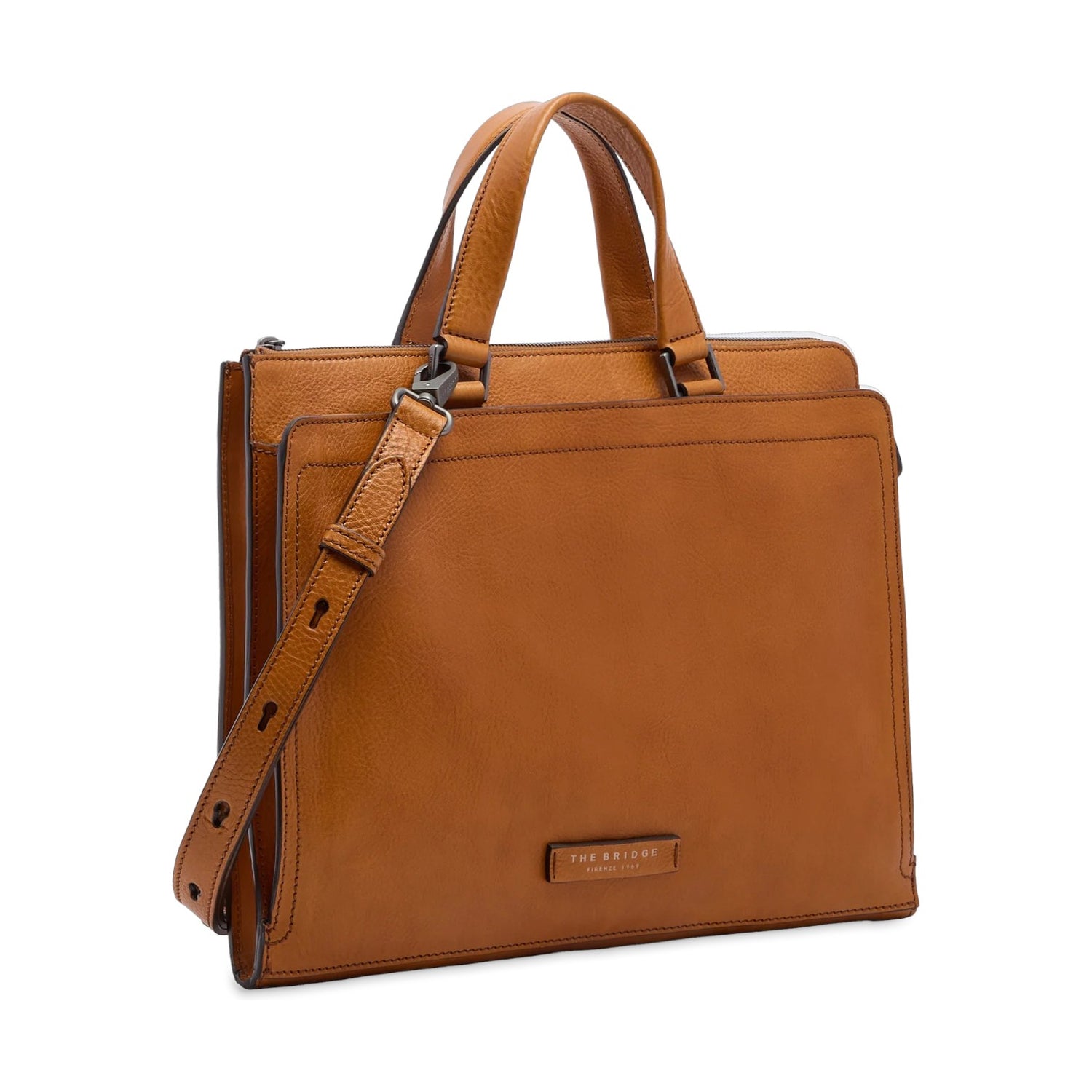 The Bridge Cartella Uomo Linea Leone in Pelle Cognac