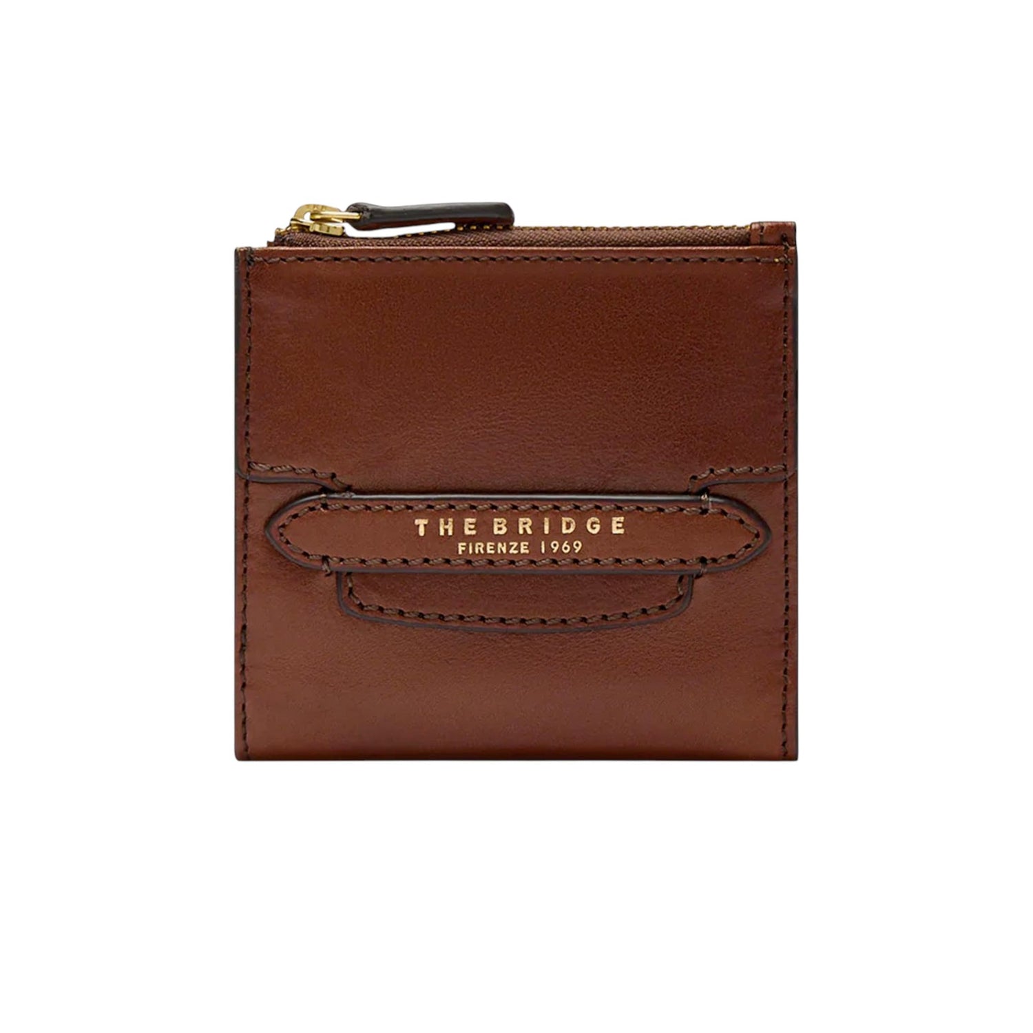 The Bridge Portafoglio Piccolo Donna in Pelle Cuoio con Zip e Bottone