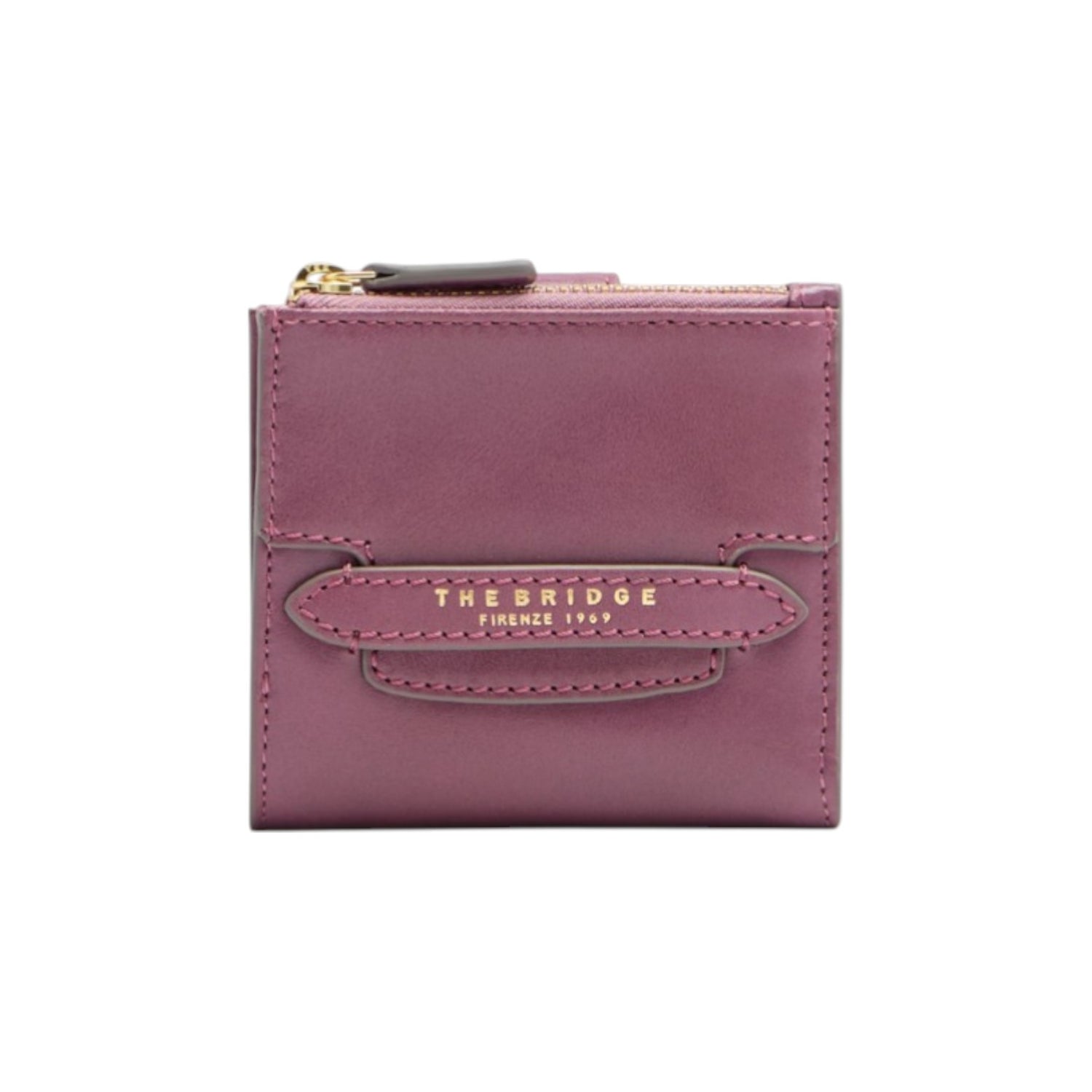 The Bridge Portafoglio Piccolo Donna in Pelle Orchidea con Zip e Bottone