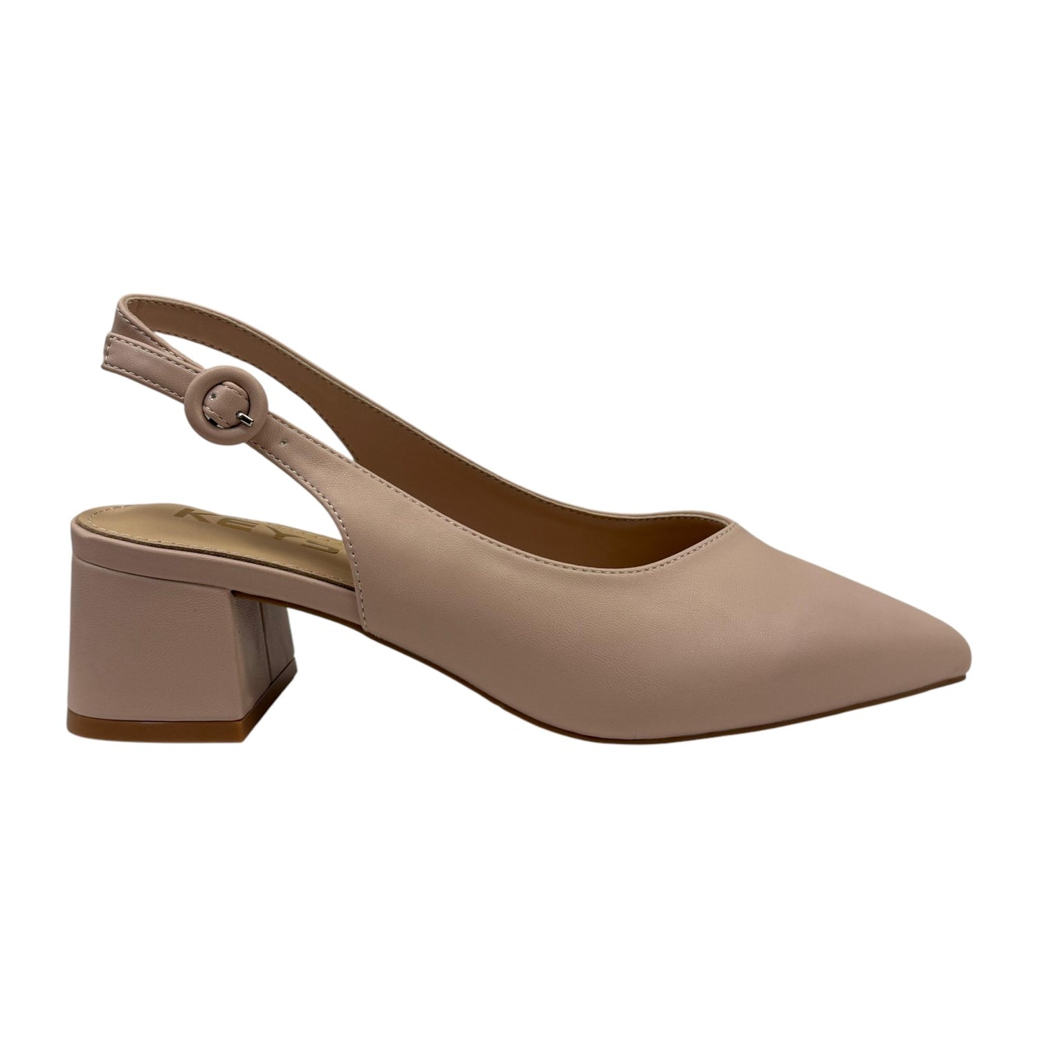 Keys Chanelle Donna in Ecopelle Nudo con Tacco Largo Alto 55mm