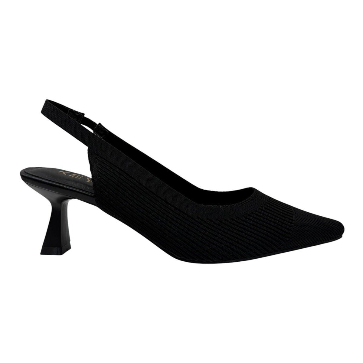Keys Chanelle Donna in Tessuto Nero con Tacco a Rocchetto Alto 80mm