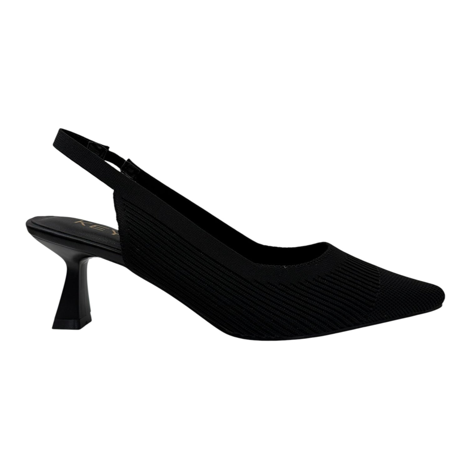 Keys Chanelle Donna in Tessuto Nero con Tacco a Rocchetto Alto 80mm