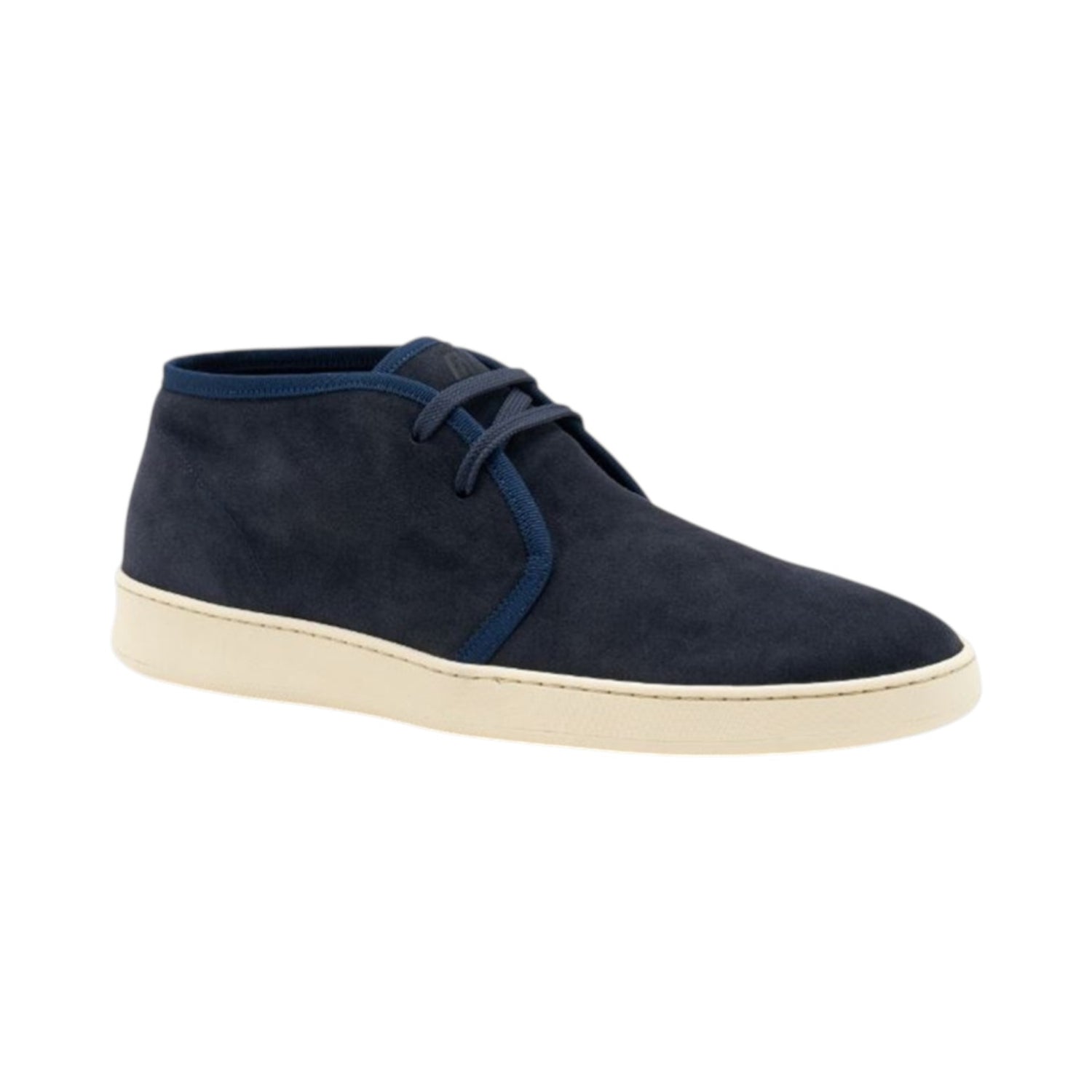 Frau Polacchino Uomo in Pelle Scamosciata Blu Panna