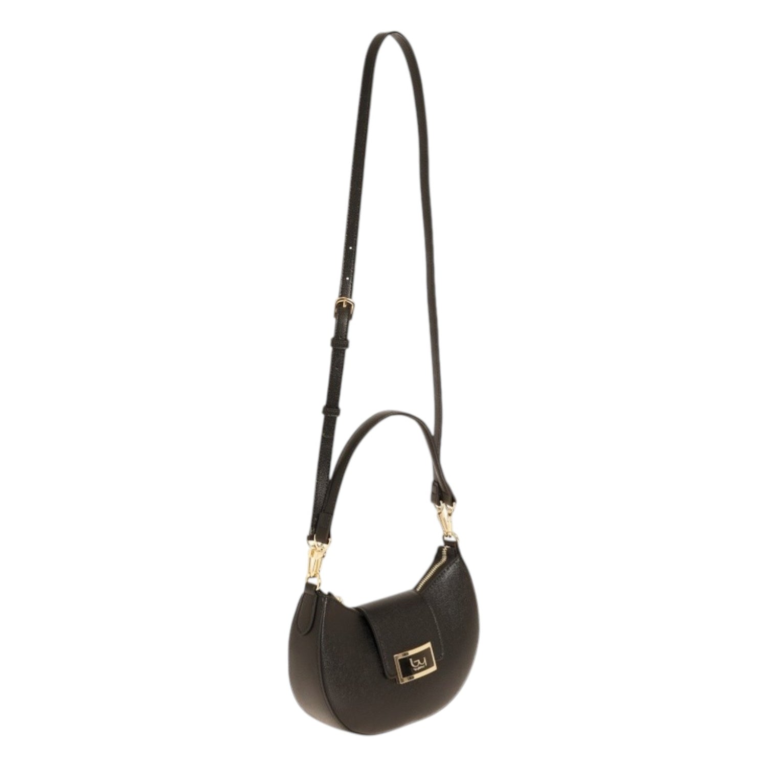 By Byblos Mezzaluna Piccola Donna in Ecopelle Nera con Tracolla