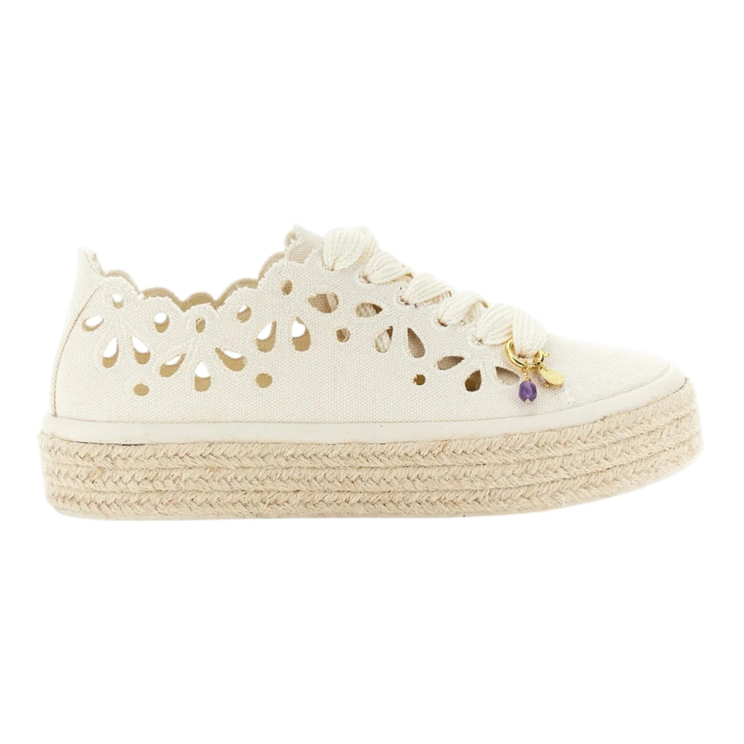 CafèNoir Sneakers Platform Donna in Tessuto Traforato Beige