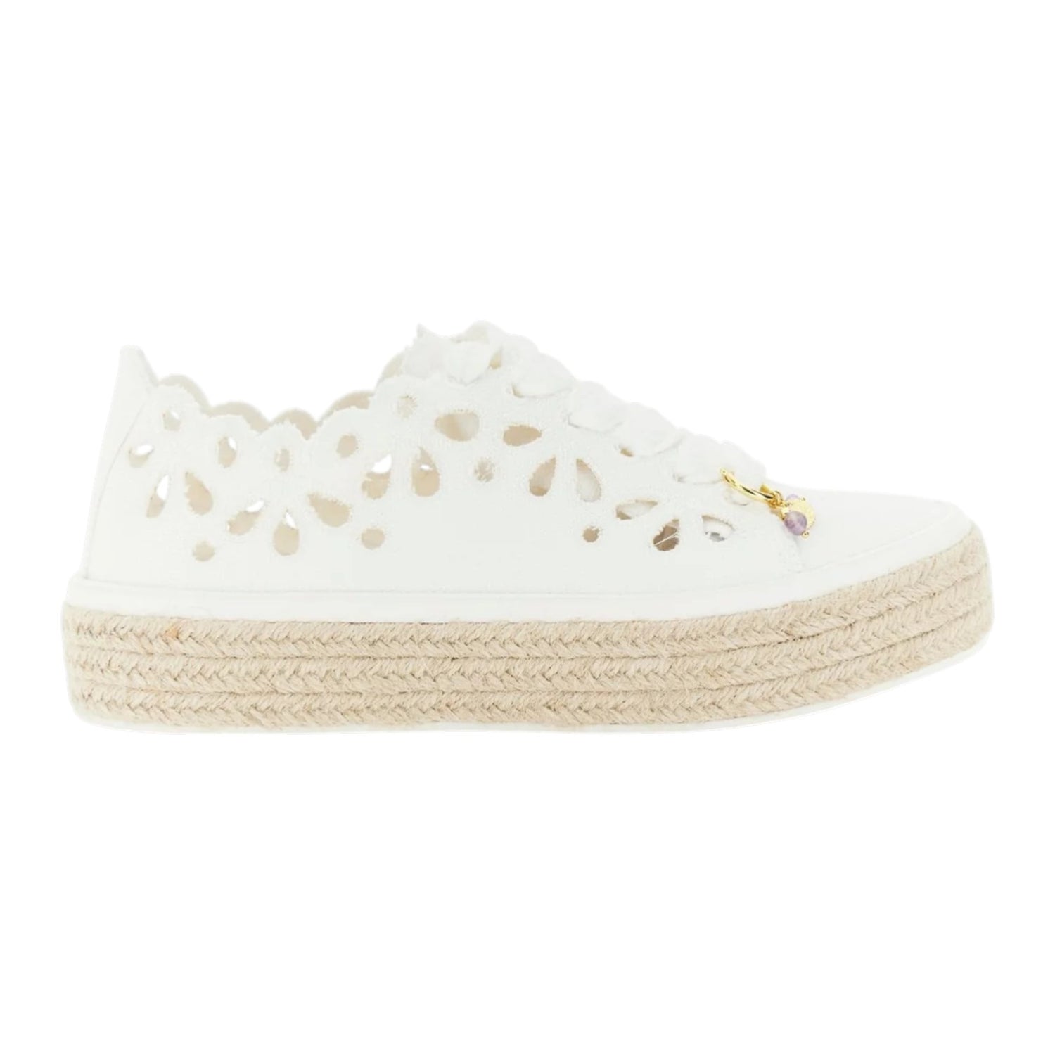 CafèNoir Sneakers Platform Donna in Tessuto Traforato Bianca