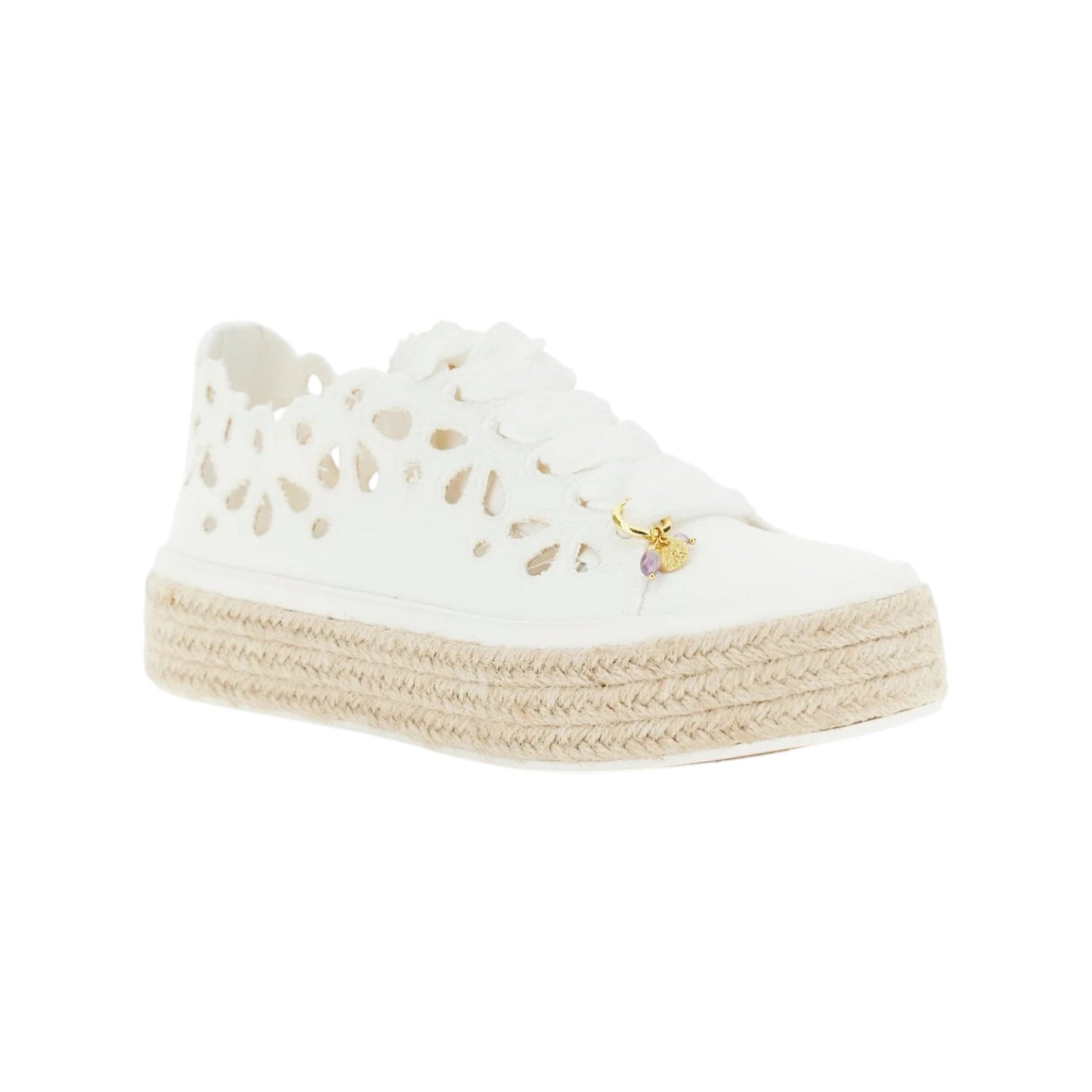 CafèNoir Sneakers Platform Donna in Tessuto Traforato Bianca