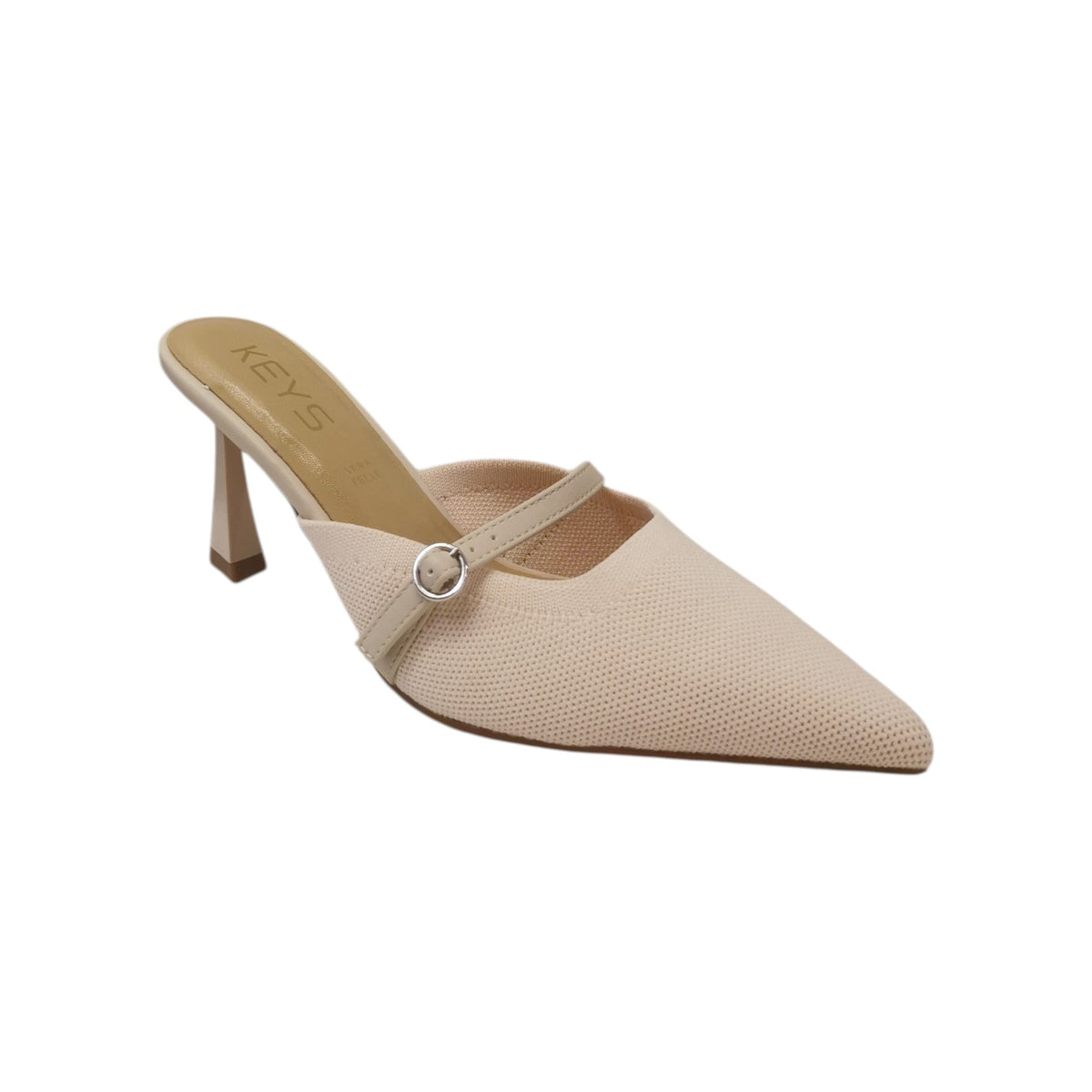 Keys Chanelle Donna in Tessuto Beige con Cinturino e Tacco Alto 90mm