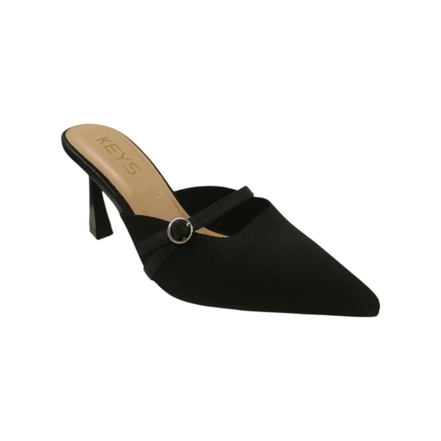 Keys Chanelle Donna in Tessuto Nero con Cinturino e Tacco Alto 90mm