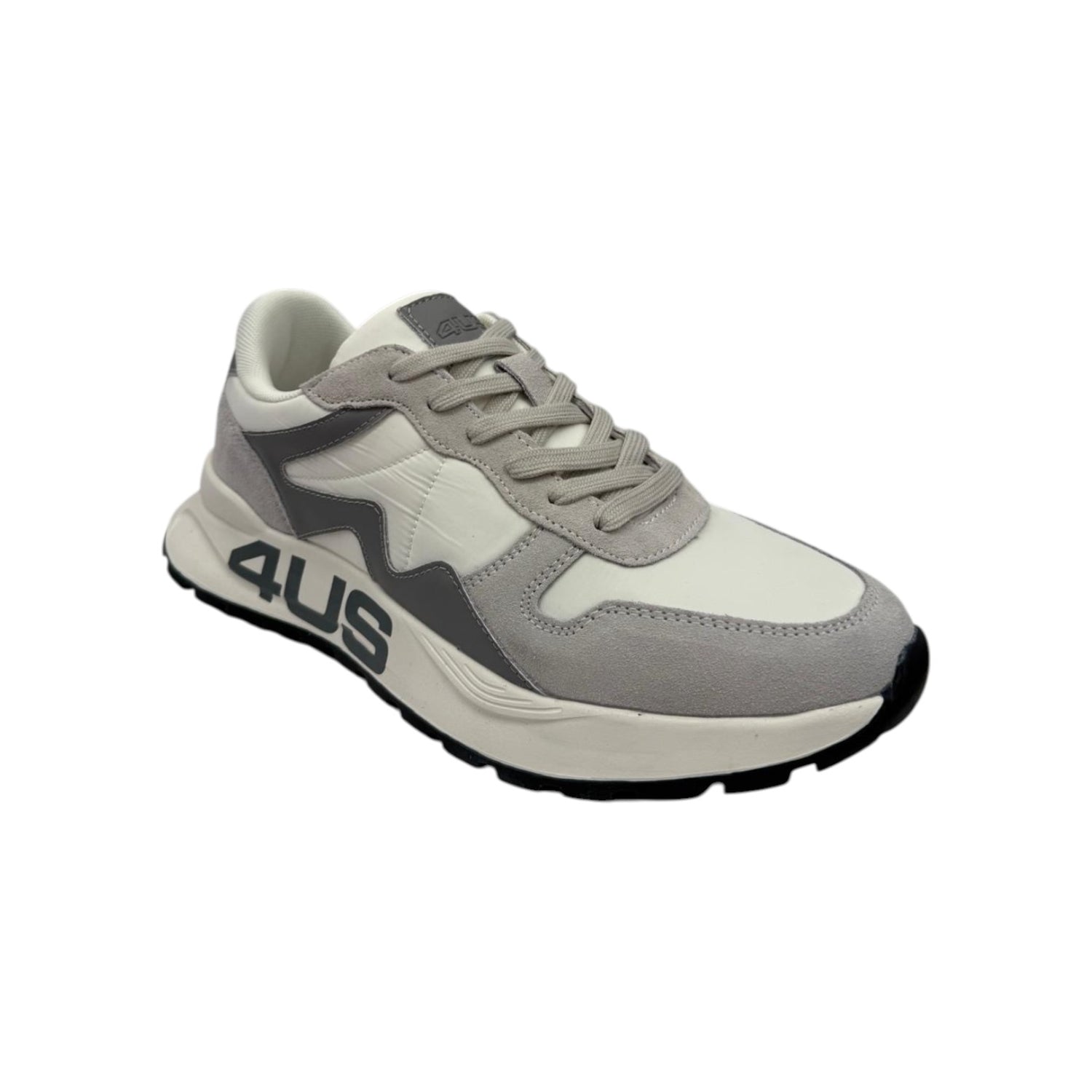 4Us Sneakers Uomo in Camoscio e Tessuto Grigio
