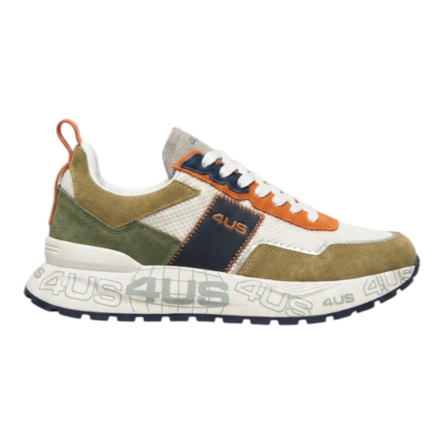 4Us Sneakers Uomo Verde con Logo