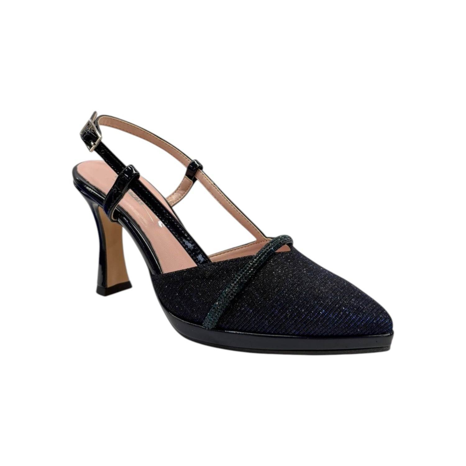 Della Fonte Chanelle Donna Blu con Strass e Tacco Alto 100mm