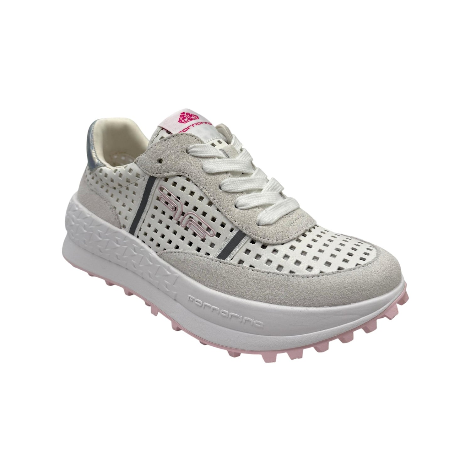 Fornarina Double Run Sneakers Traforata Bianca