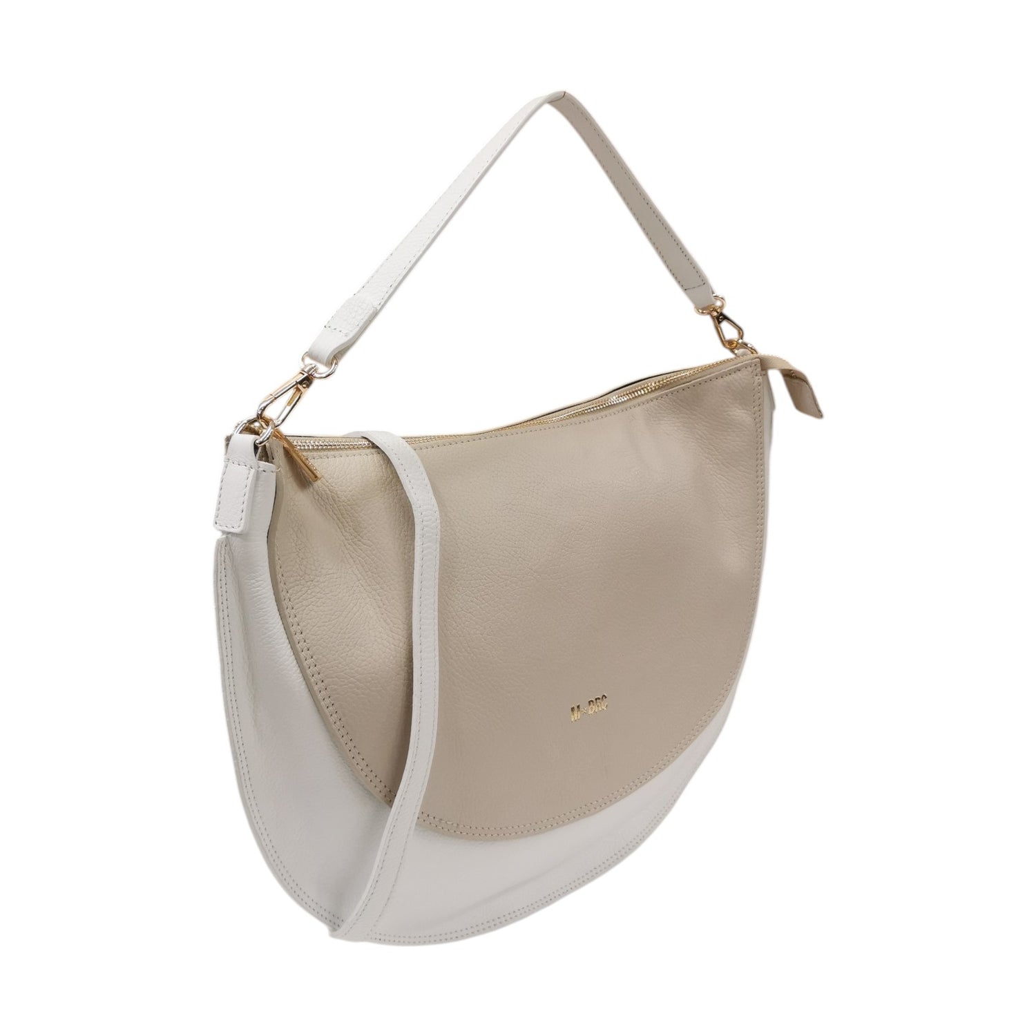 M Brc Borsa a Spalla Mezzaluna Grande Donna Linea Sole Bianco Avorio